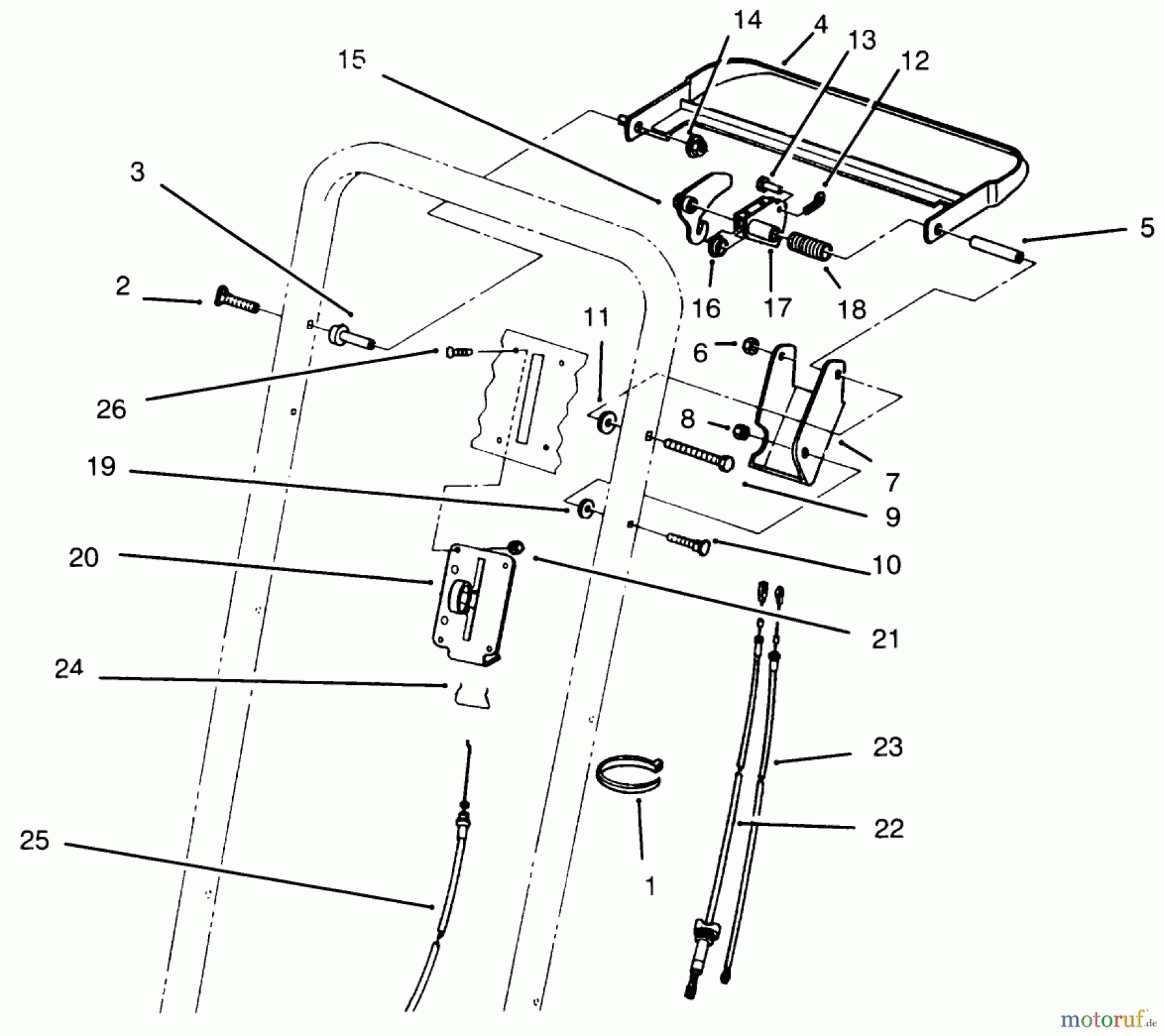  Rasenmäher 22043 - Toro Walk-Behind Mower (SN: 4900001 - 4999999) (1994) TRACTION CONTROL ASSEMBLY