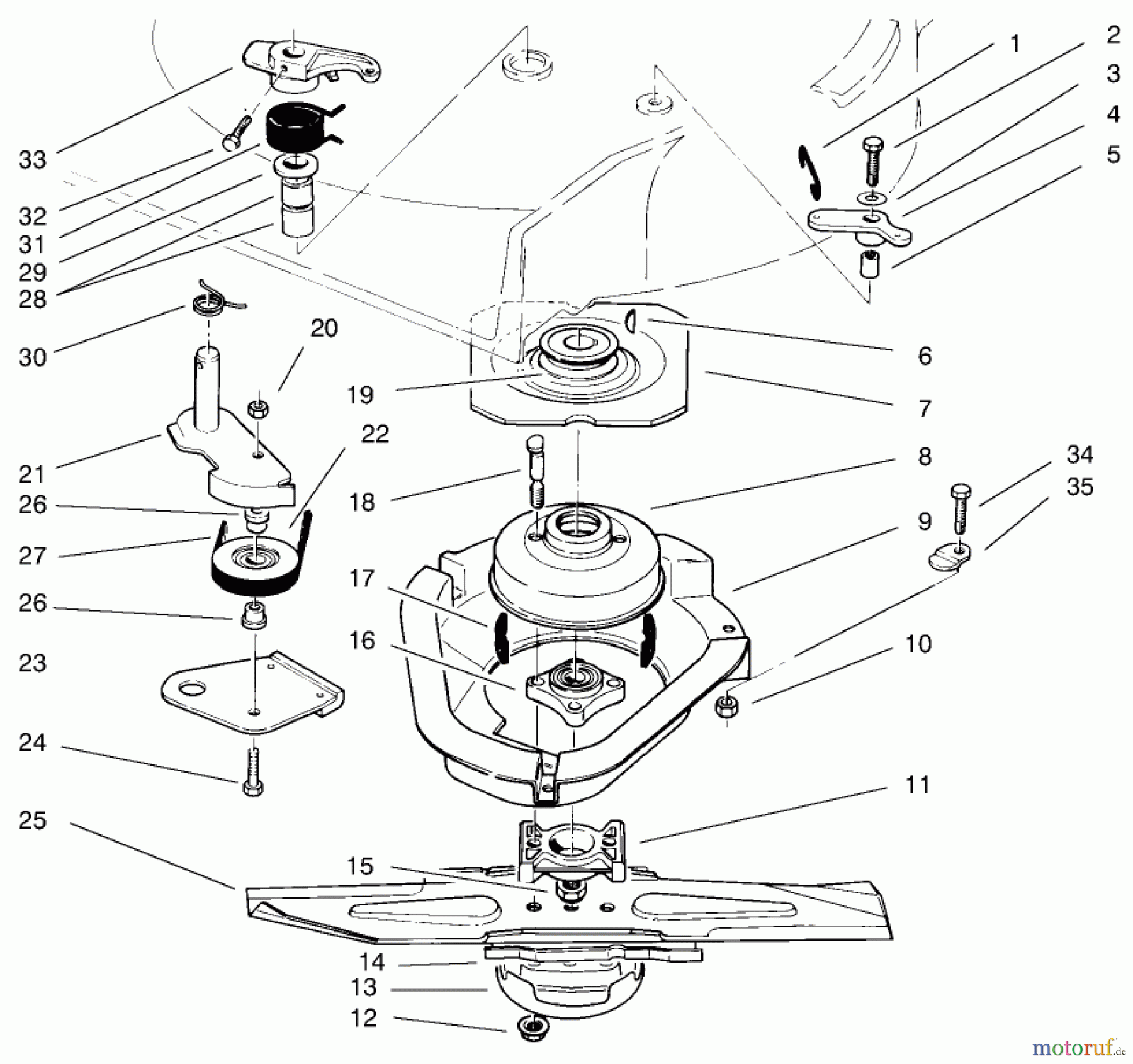  Rasenmäher 22043 - Toro Walk-Behind Mower (SN: 7900001 - 7999999) (1997) BLADE BRAKE CLUTCH ASSEMBLY