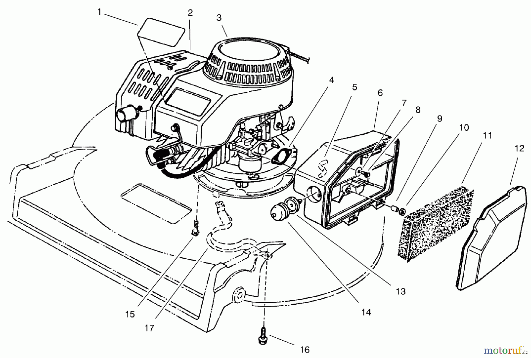  Rasenmäher 22043 - Toro Walk-Behind Mower (SN: 7900001 - 7999999) (1997) ENGINE ASSEMBLY