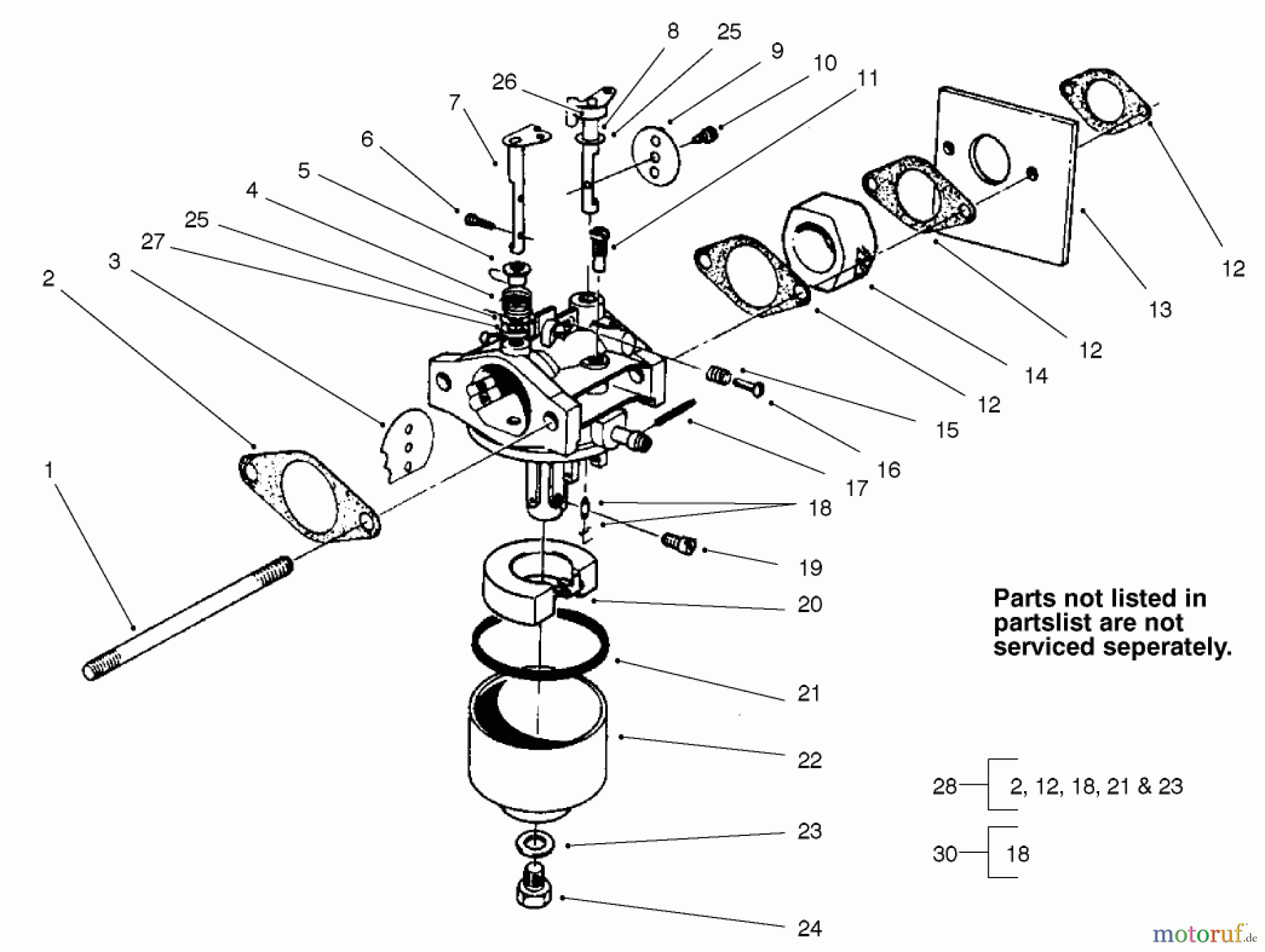  Rasenmäher 22045 - Toro 53cm Recycler Mower (SN: 210000001 - 210999999) (2001) CARBURETOR ASSEMBLY