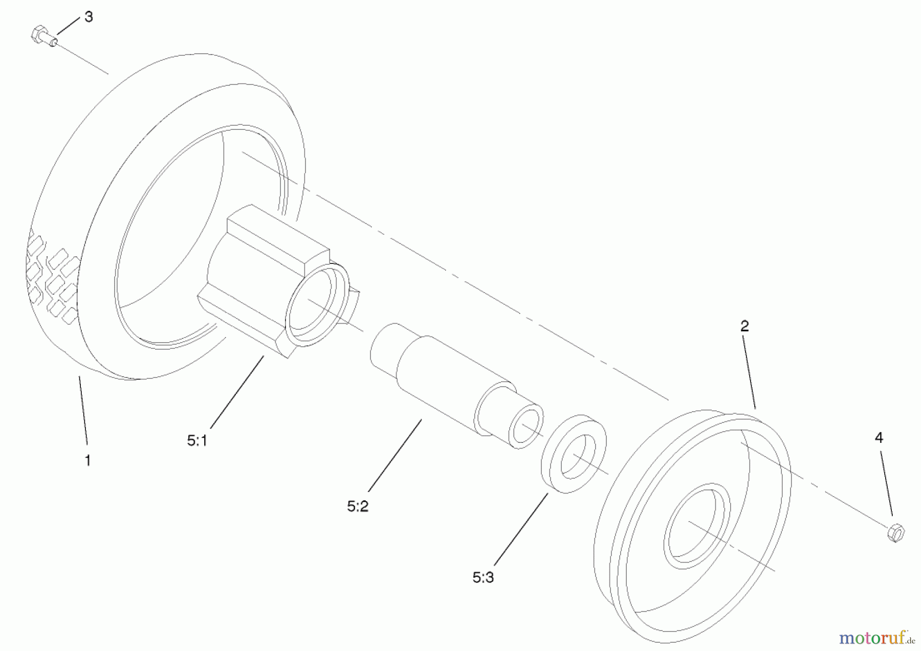  Rasenmäher 22045 - Toro 53cm Recycler Mower (SN: 210000001 - 210999999) (2001) FRONT WHEEL AND TIRE ASSEMBLY