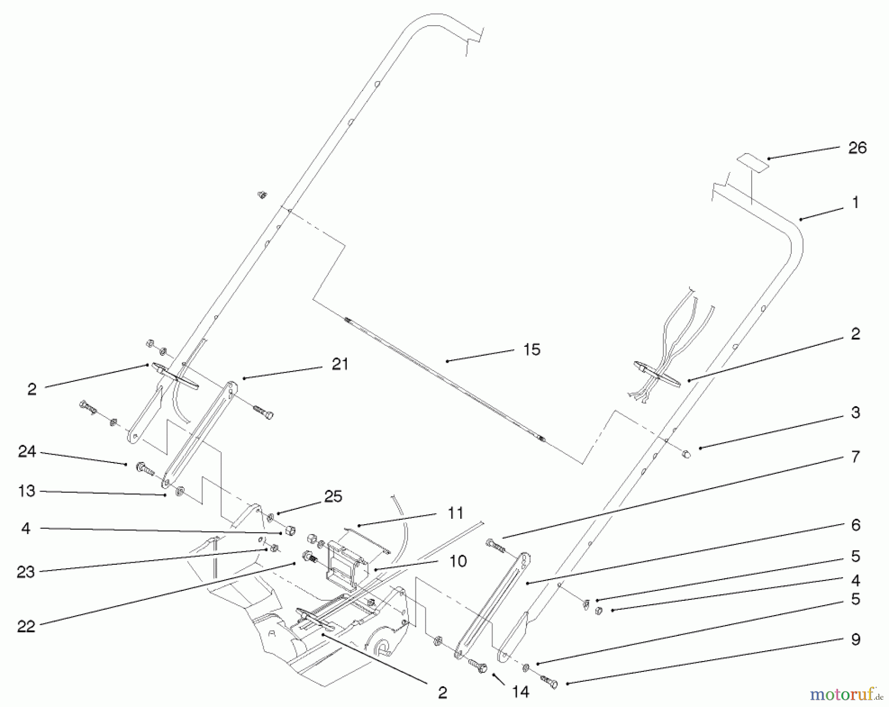  Rasenmäher 22045 - Toro 53cm Recycler Mower (SN: 220000001 - 220999999) (2002) HANDLE AND HANDLE LATCH ASSEMBLY