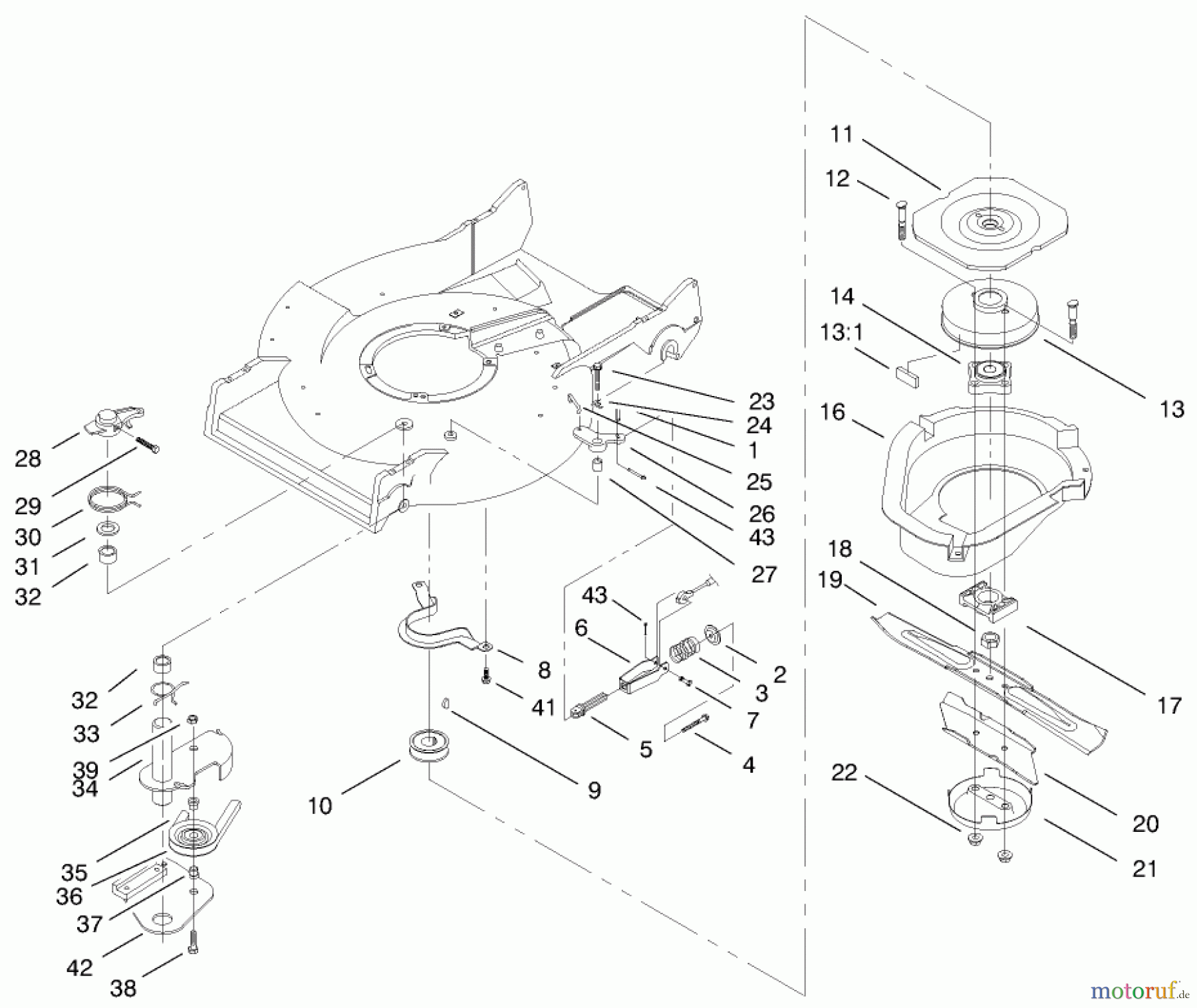  Rasenmäher 22045 - Toro Recycler Mower (SN: 200000001 - 200999999) (2000) BLADE BRAKE CLUTCH ASSEMBLY