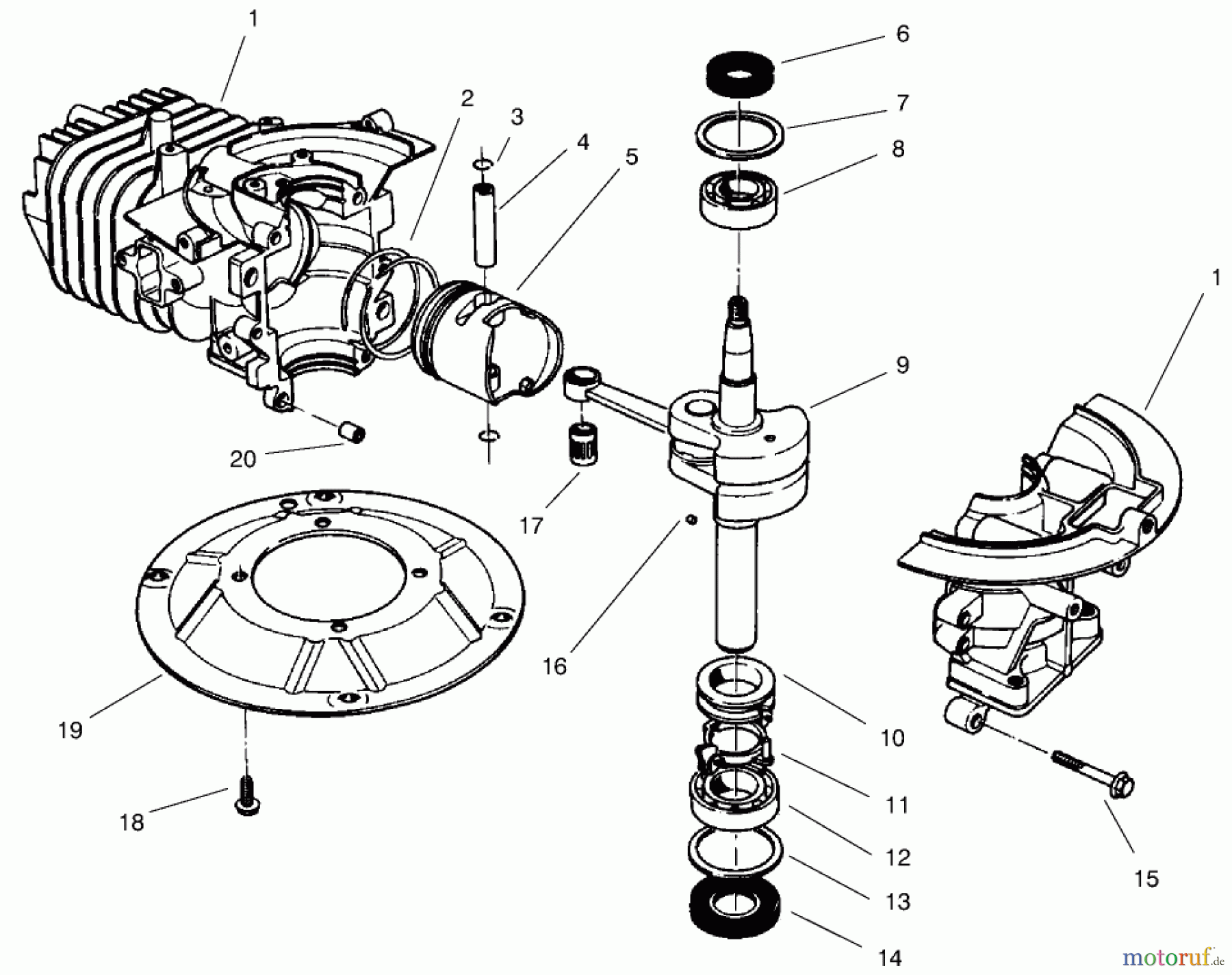  Rasenmäher 22045 - Toro Recycler Mower (SN: 9900001 - 9999999) (1999) CRANKSHAFT ASSEMBLY (MODEL NO. 47PV9-7)