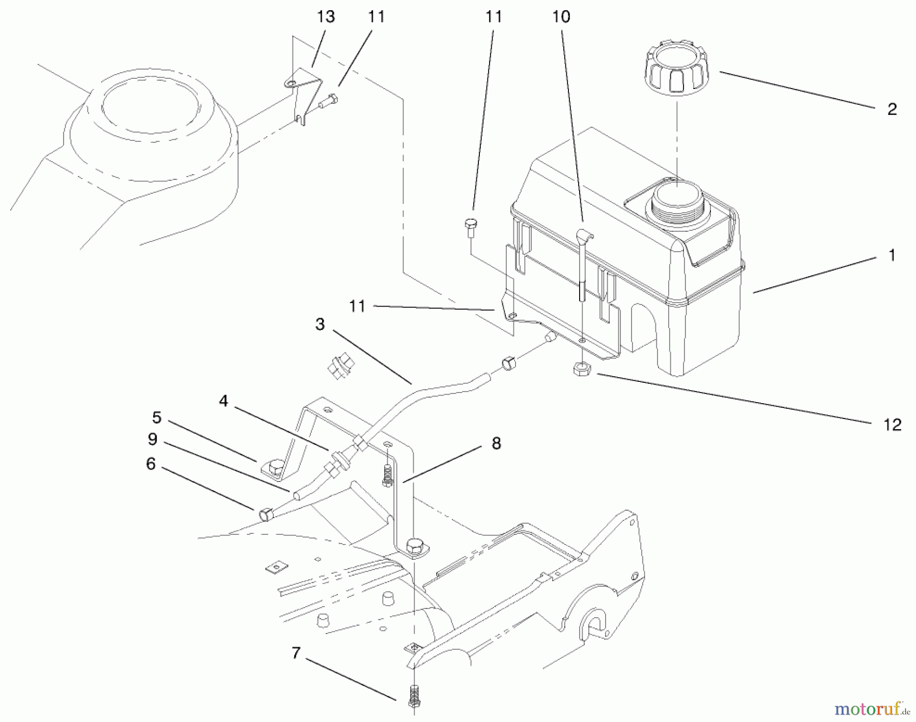  Rasenmäher 22045 - Toro Recycler Mower (SN: 9900001 - 9999999) (1999) GAS TANK ASSEMBLY