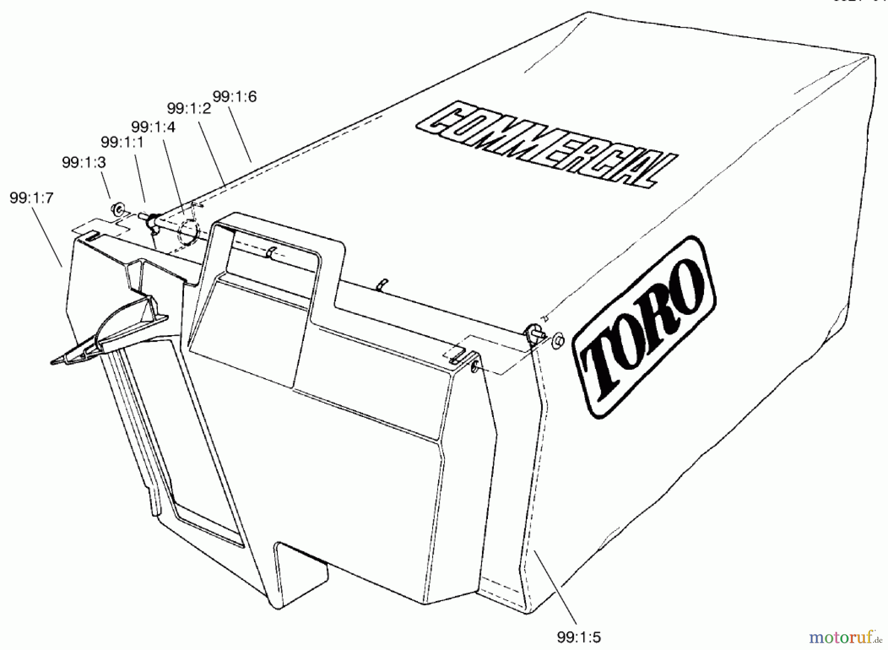  Rasenmäher 22045 - Toro Recycler Mower (SN: 200000001 - 200999999) (2000) GRASS BAG ASSEMBLY NO. 99-2535