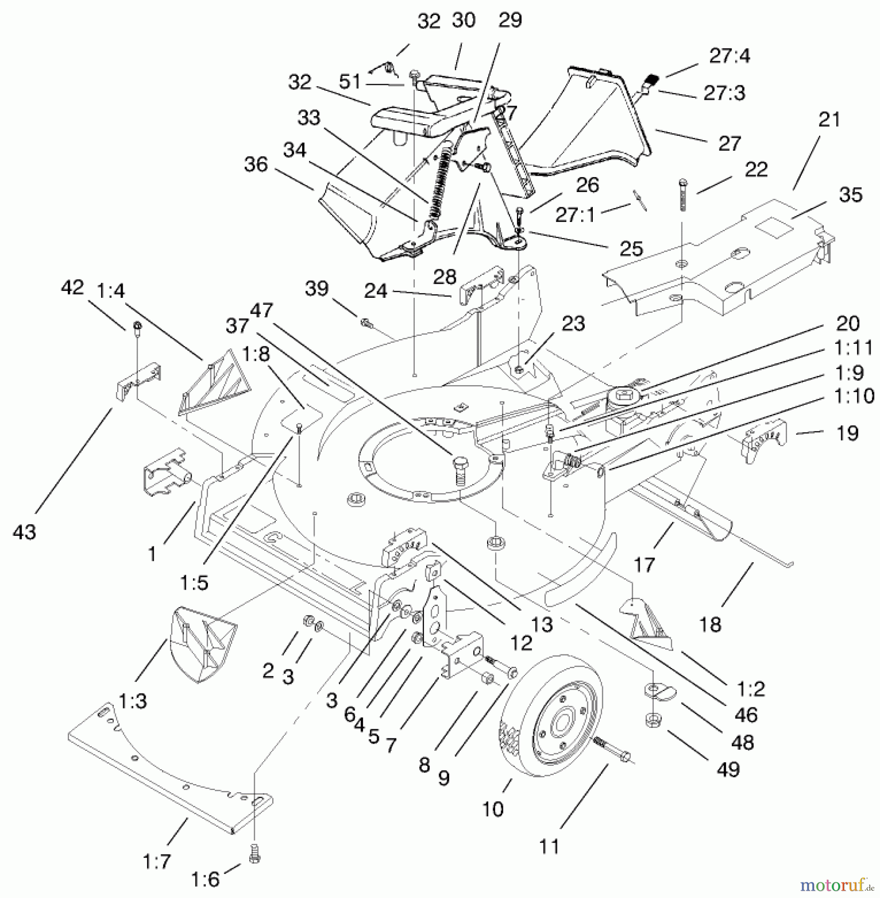  Rasenmäher 22045 - Toro Recycler Mower (SN: 9900001 - 9999999) (1999) HOUSING ASSEMBLY