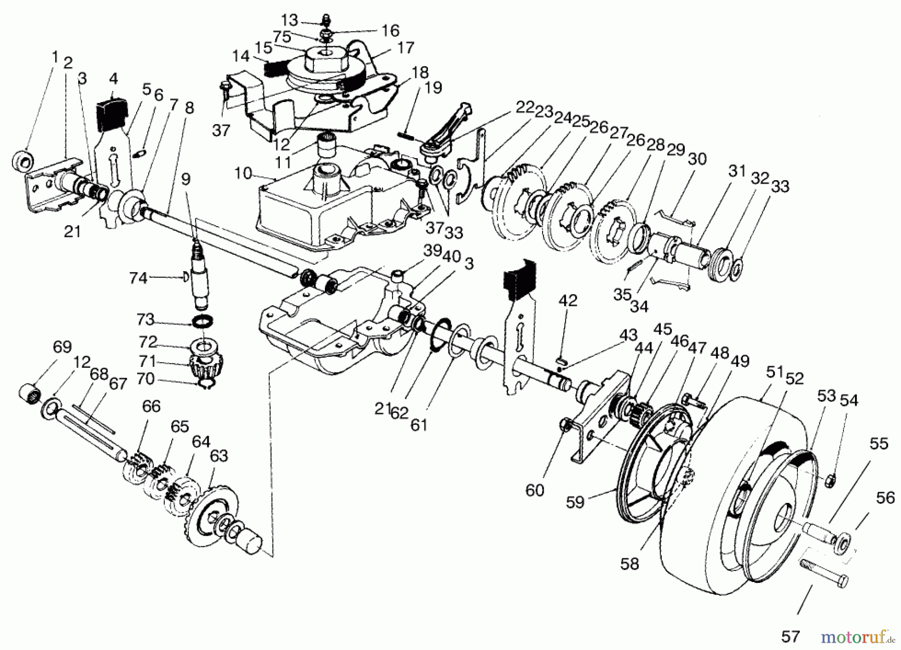  Rasenmäher 22045B - Toro Walk-Behind Mower (SN: 6900001 - 6999999) (1996) GEAR CASE ASSEMBLY