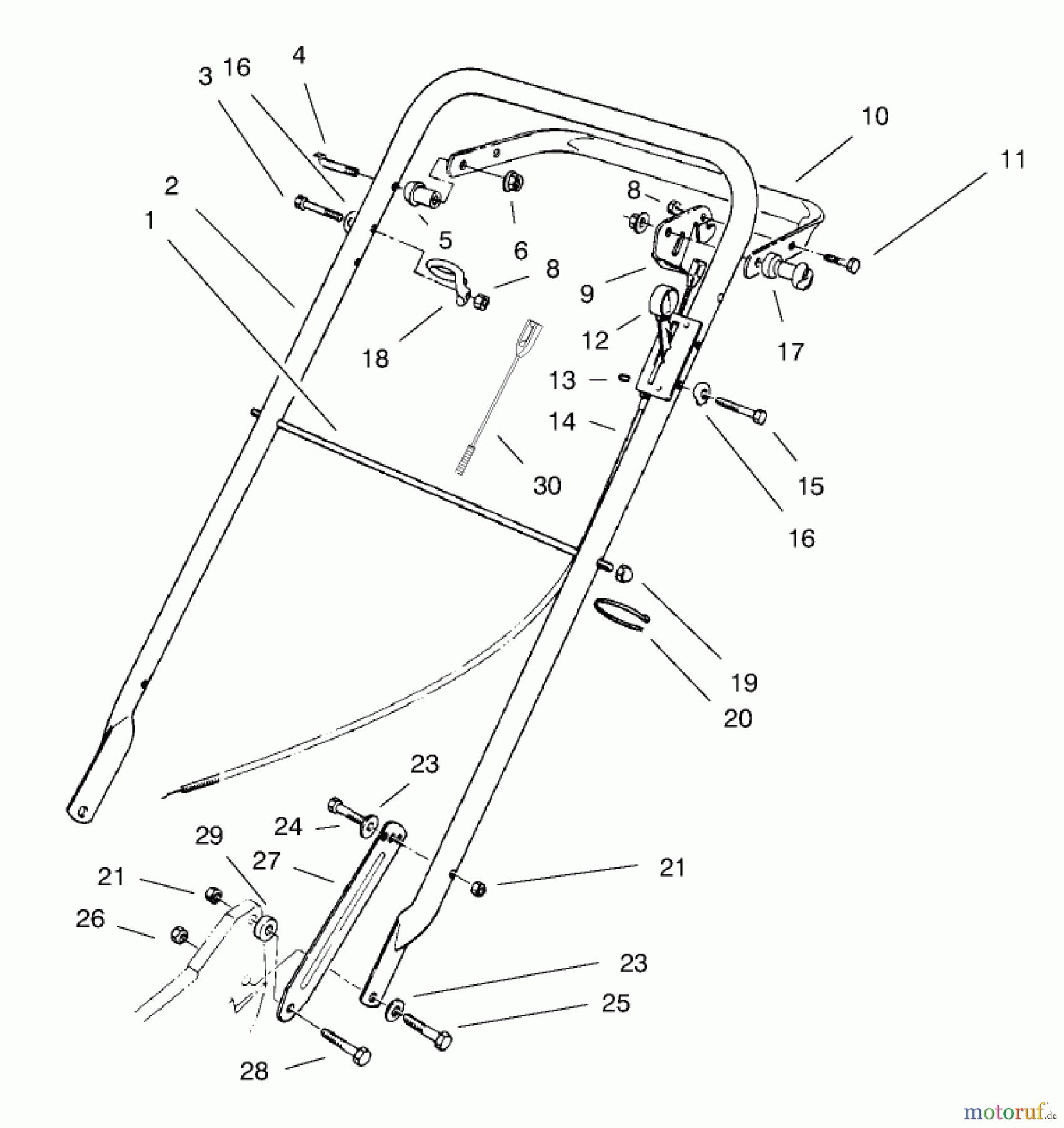  Rasenmäher 22140 - Toro Recycler Mower (SN: 790000001 - 799999999) (1997) HANDLE ASSEMBLY