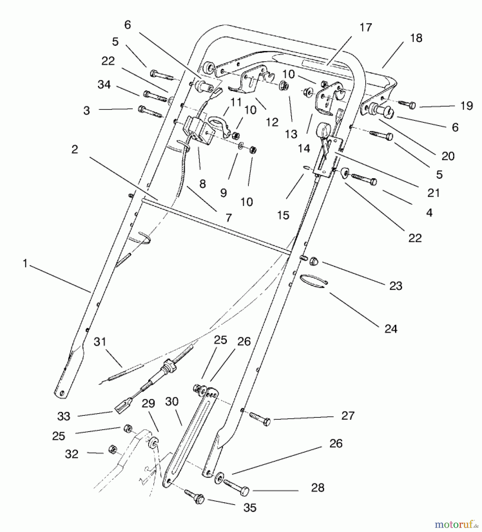  Rasenmäher 22141 - Toro Walk-Behind Mower (SN: 790000001 - 799999999) (1997) HANDLE ASSEMBLY