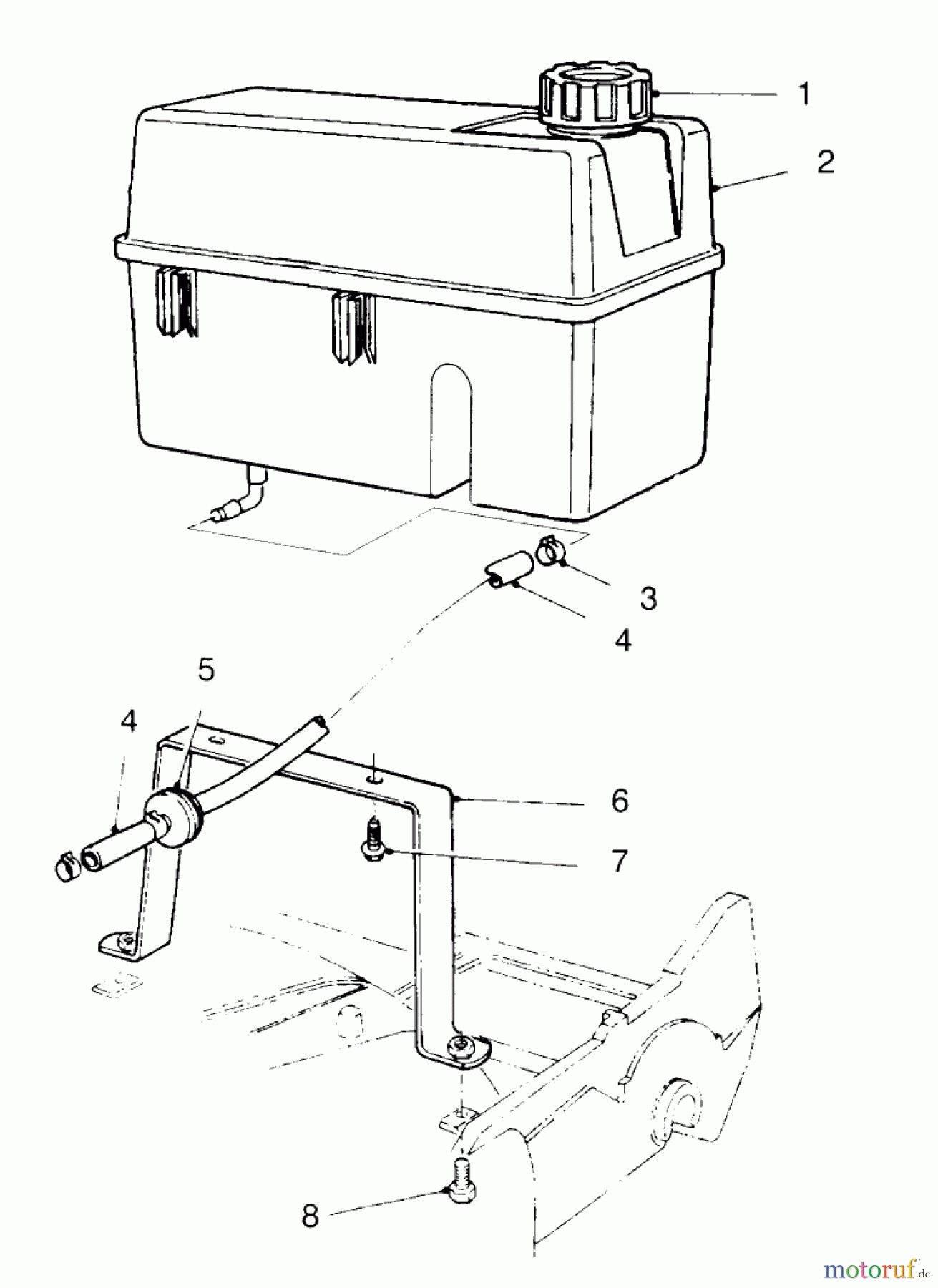  Rasenmäher 22145 - Toro Walk-Behind Mower (SN: 69000001 - 69999999) (1996) GAS TANK ASSEMBLY