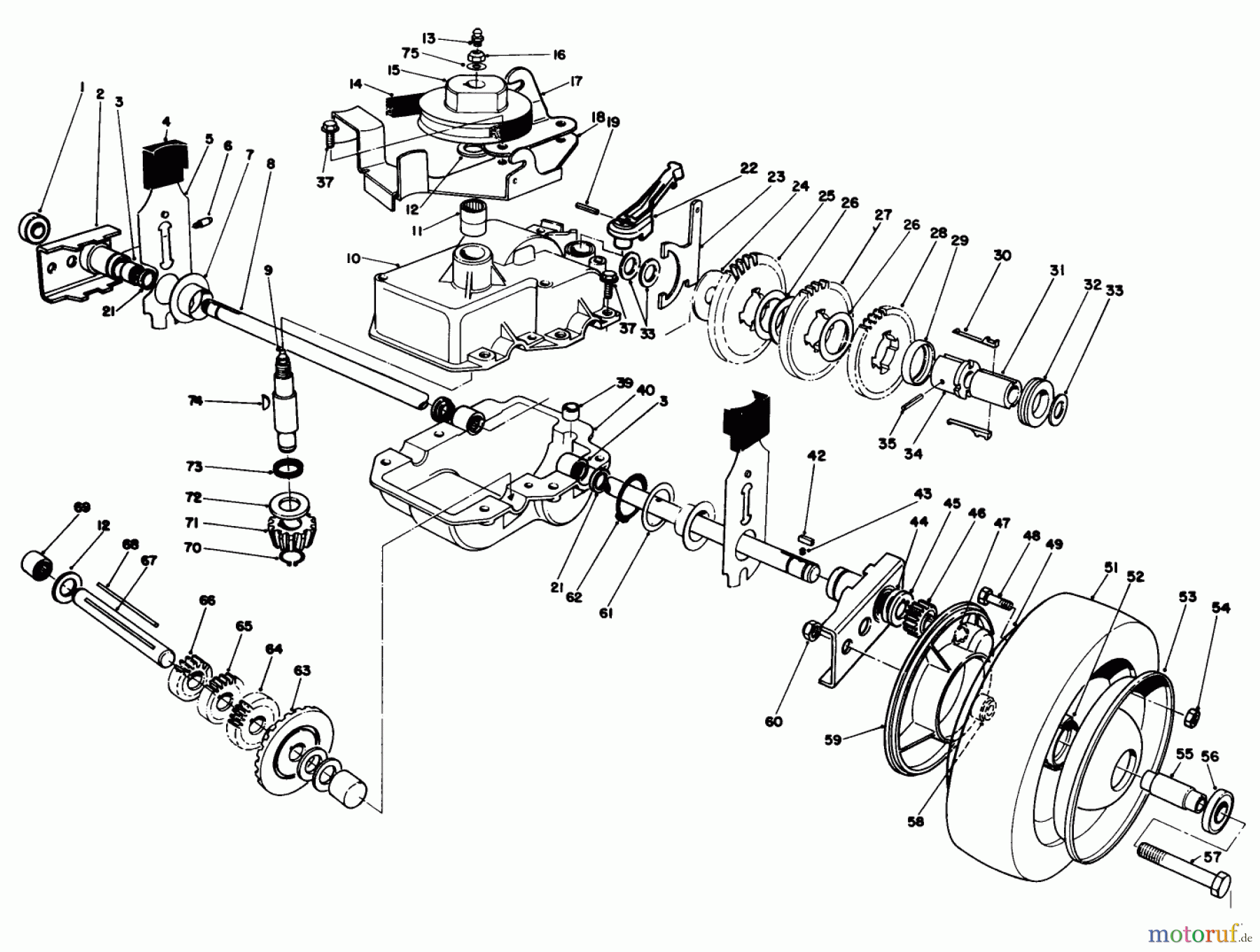  Rasenmäher 22151 - Toro Walk-Behind Mower (SN: 2000001 - 2999999) (1992) GEAR CASE ASSEMBLY