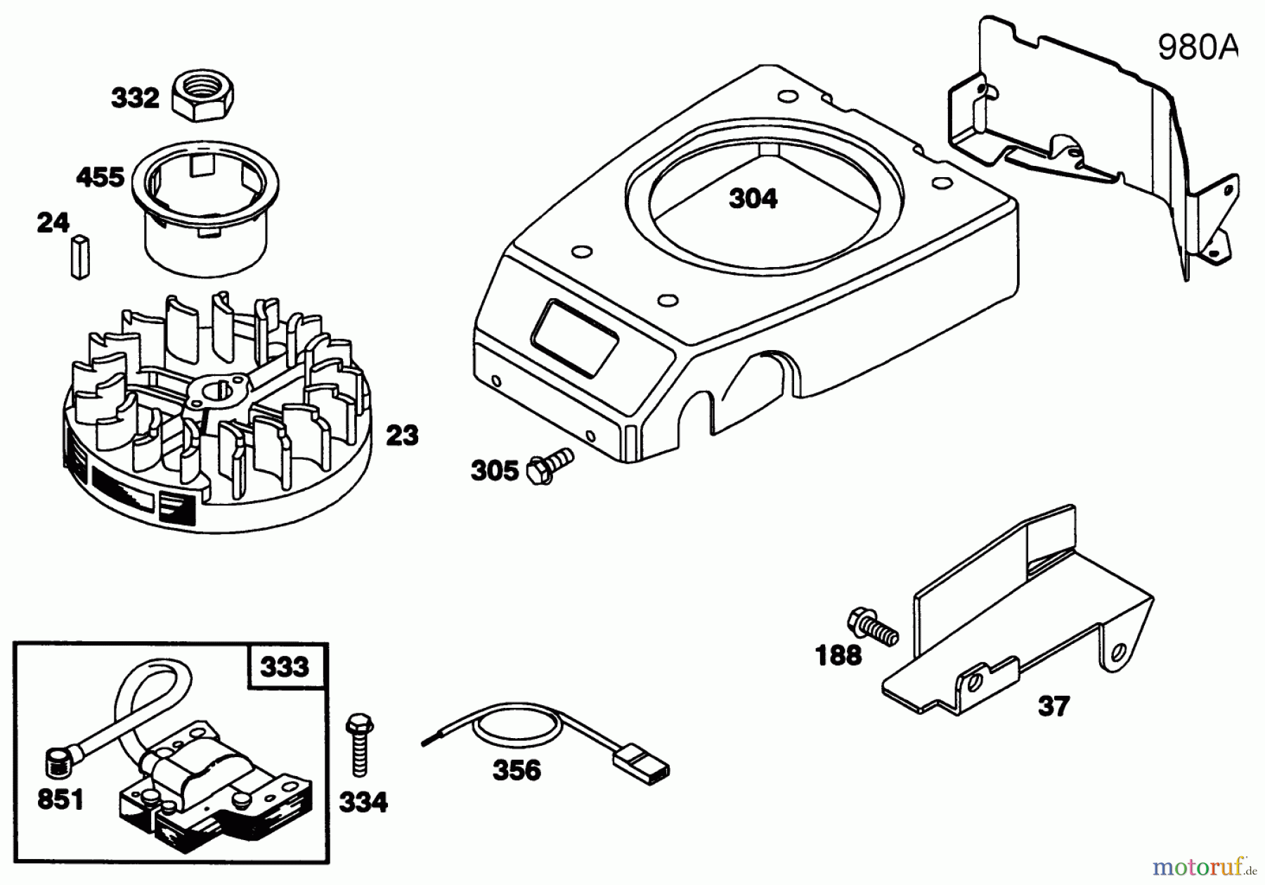  Rasenmäher 22151 - Toro Walk-Behind Mower (SN: 3900001 - 3900855) (1993) ENGINE GTS 150 77-9140 #6