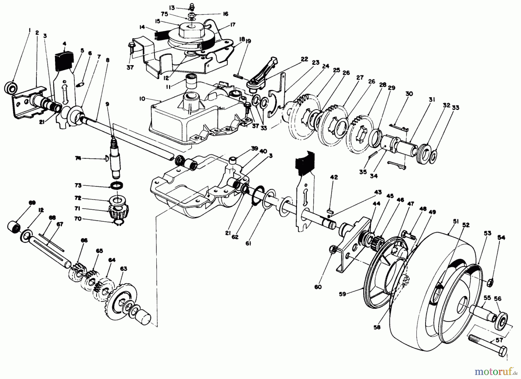  Rasenmäher 22151 - Toro Walk-Behind Mower (SN: 3900001 - 3900855) (1993) GEAR CASE ASSEMBLY