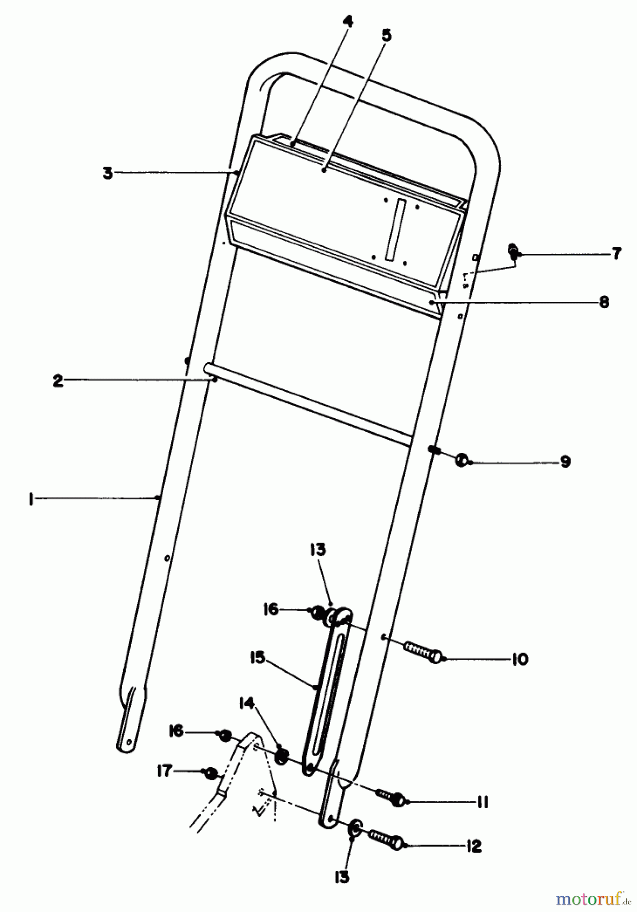  Rasenmäher 22151 - Toro Walk-Behind Mower (SN: 3900001 - 3900855) (1993) HANDLE ASSEMBLY