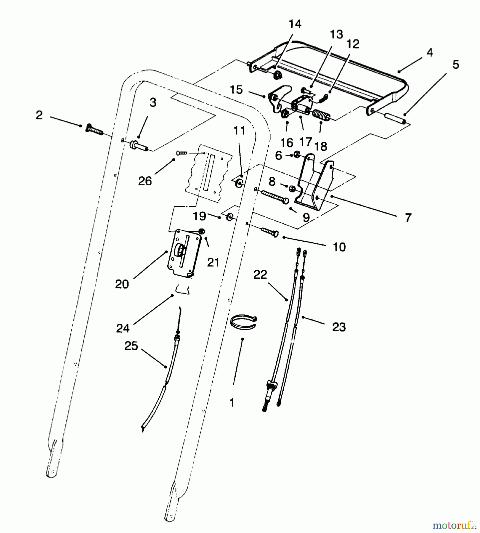  Rasenmäher 22151 - Toro Walk-Behind Mower (SN: 6900001 - 6999999) (1996) TRACTION CONTROL ASSEMBLY