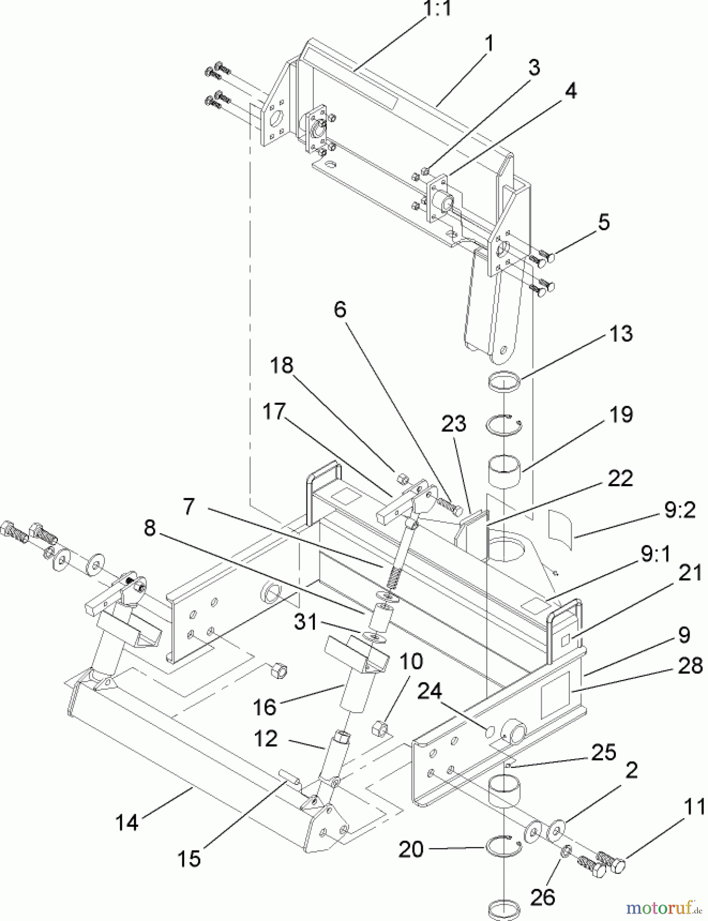  Compact Utility Attachments 22415 - Toro Rotary Broom, Dingo Compact Utility Loader (SN: 270000001 - 270999999) (2007) MAIN MOUNT ASSEMBLY