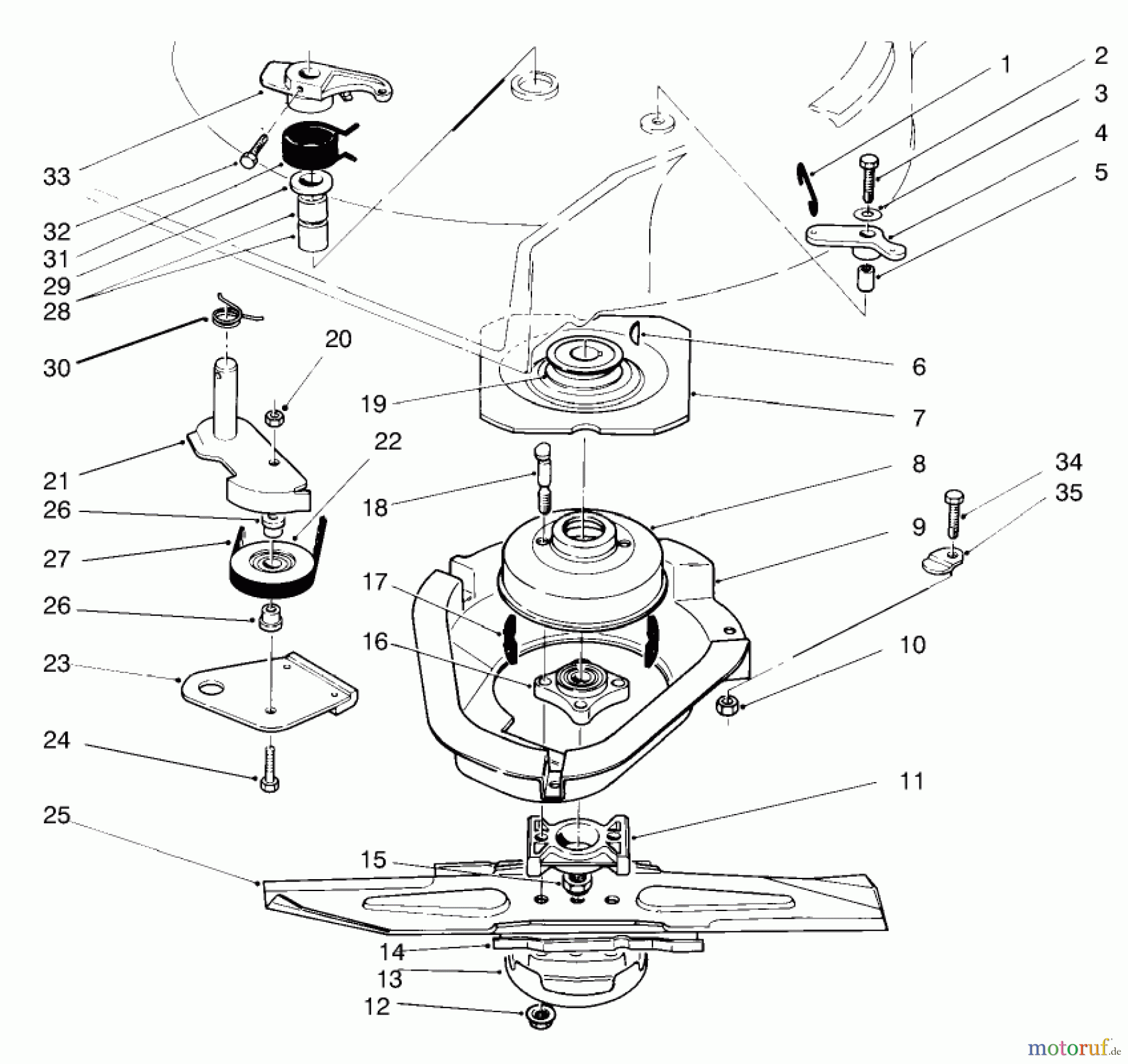  Rasenmäher 22154B - Toro Walk-Behind Mower (SN: 6900001 - 6999999) (1996) BLADE BRAKE CLUTCH ASSEMBLY