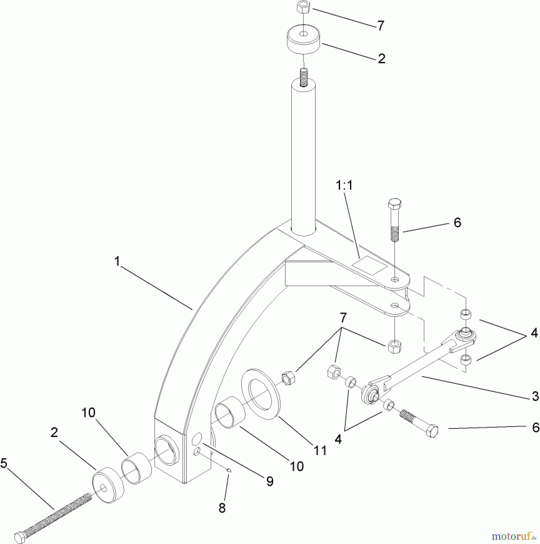  Compact Utility Attachments 22415 - Toro Rotary Broom, Dingo Compact Utility Loader (SN: 270000001 - 270999999) (2007) PIVOT ASSEMBLY