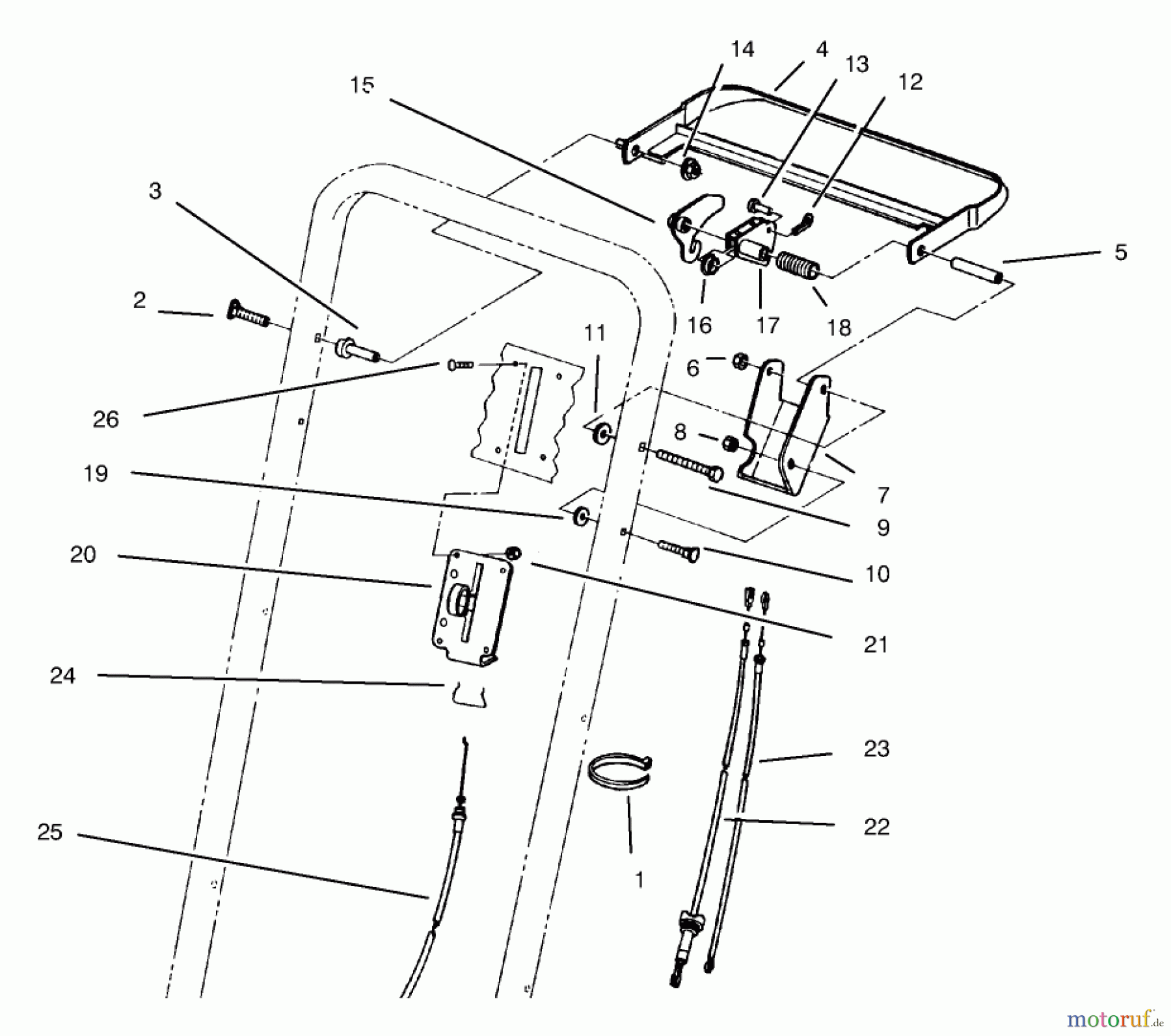  Rasenmäher 22154B - Toro Walk-Behind Mower (SN: 6900001 - 6999999) (1996) TRACTION CONTROL ASSEMBLY