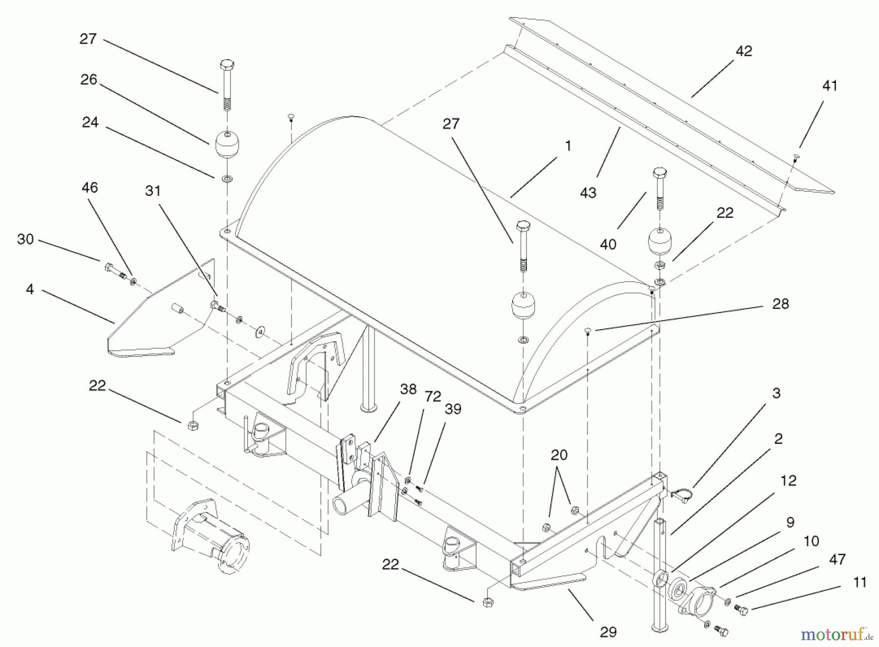  Compact Utility Attachments 22415 - Toro Rotary Broom, Dingo Compact Utility Loader (SN: 990001 - 999999) (1999) HEAD ASSEMBLY