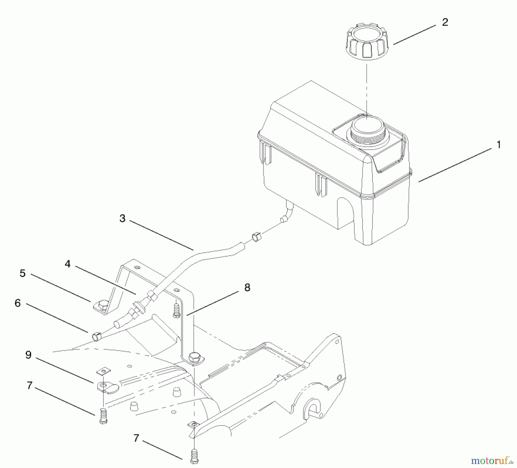  Rasenmäher 22157 - Toro 53cm Recycler/Rear-Bagger Mower (SN: 230000001 - 230999999) (2003) FUEL TANK ASSEMBLY