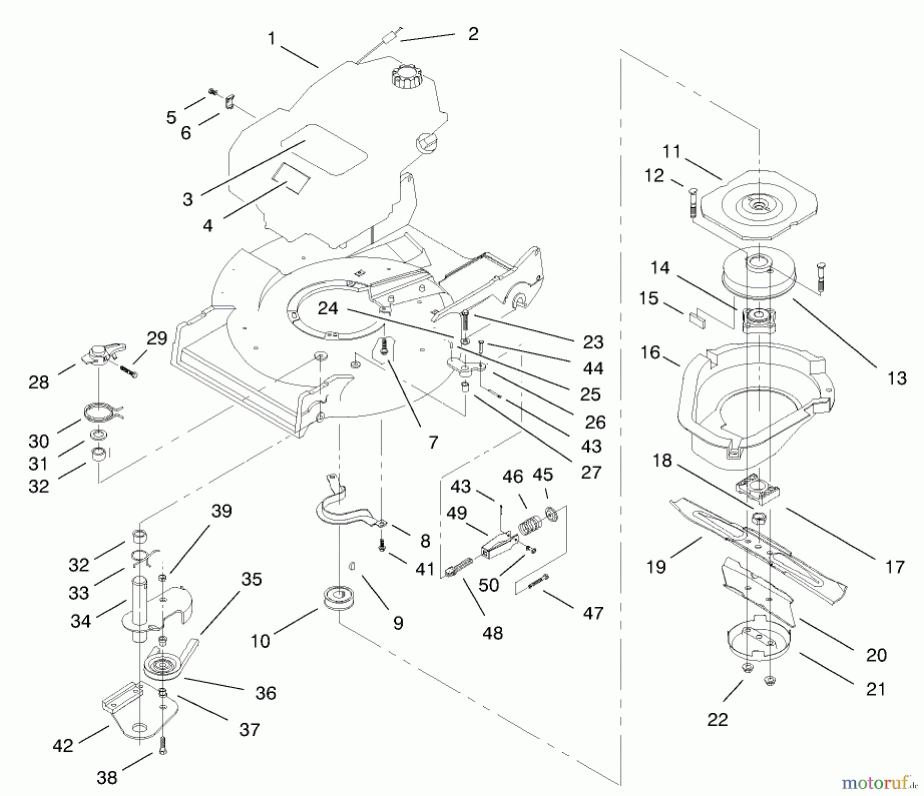  Rasenmäher 22157 - Toro 53cm Recycler/Rear-Bagger Mower (SN: 8900001 - 8999999) (1998) BLADE BRAKE CLUTCH ASSEMBLY