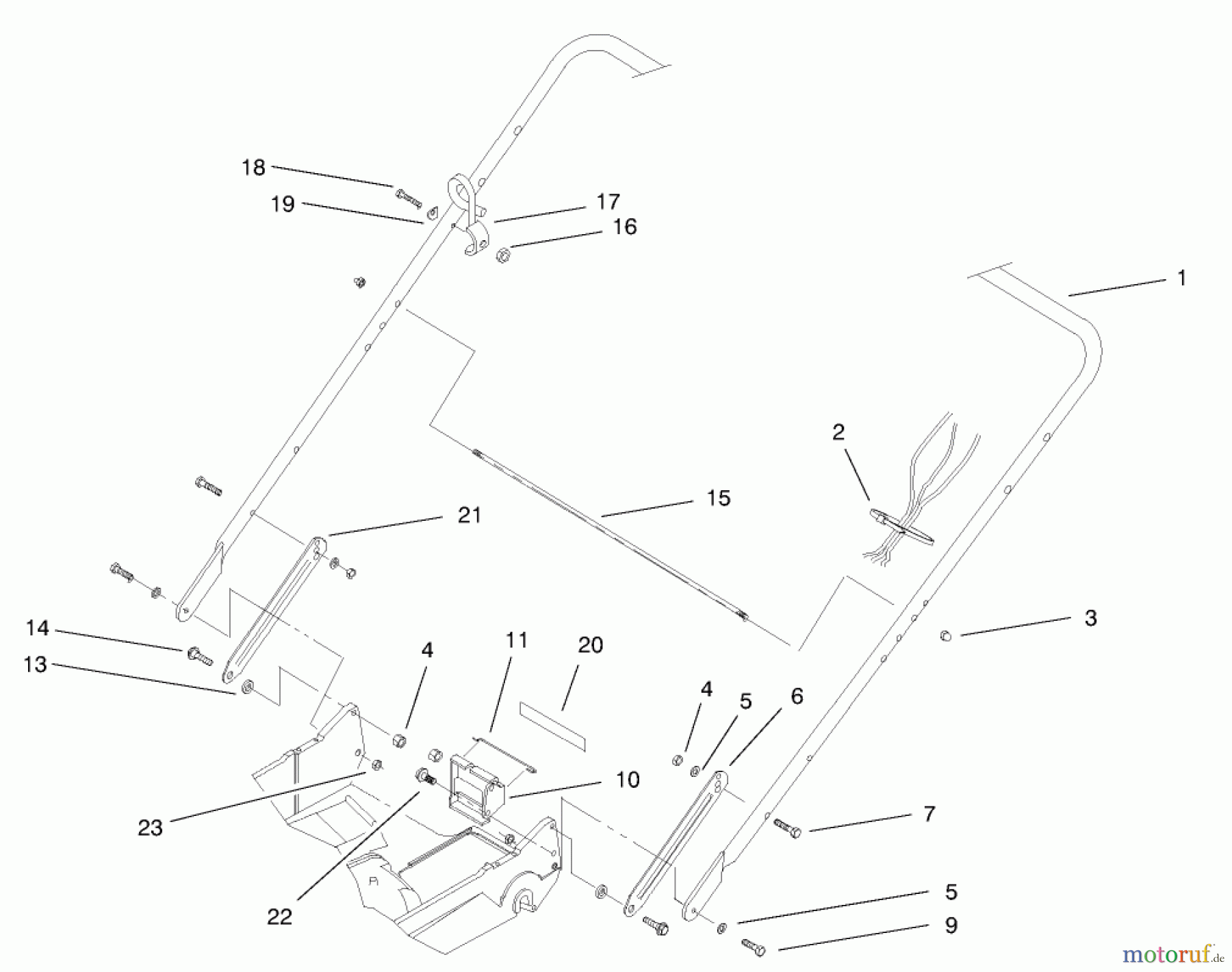  Rasenmäher 22157 - Toro 53cm Recycler/Rear-Bagger Mower (SN: 8900001 - 8999999) (1998) HANDLE ASSEMBLY