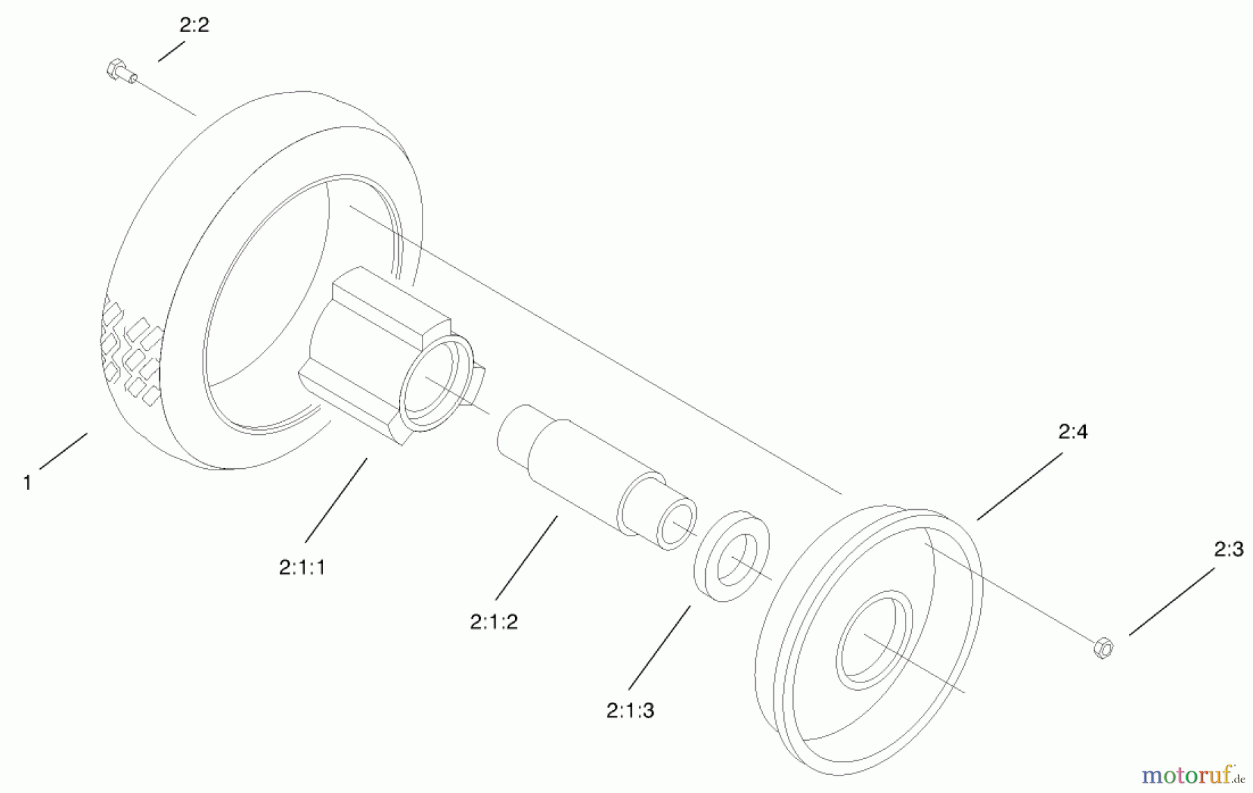  Rasenmäher 22158 - Toro Recycler Rear Bagger Mower (SN: 200000001 - 200999999) (2000) FRONT WHEEL ASSEMBLY