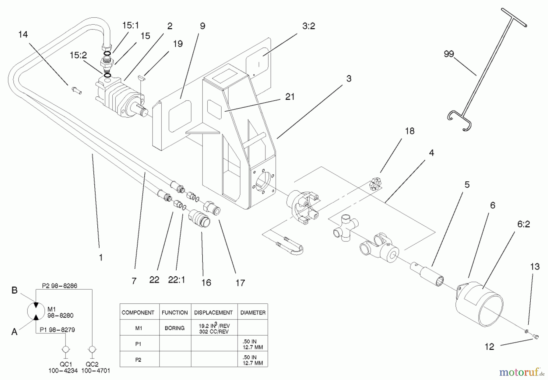  Compact Utility Attachments 22420 - Toro Bore Drive Head Attachment, Dingo Compact Utility Loader (SN: 210000001 - 210999999) (2001) BORE DRIVE HEAD ASSEMBLY