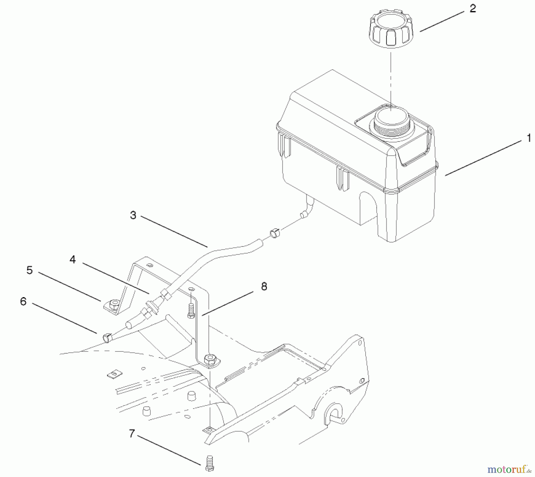  Rasenmäher 22161 - Toro Recycler Mower (SN: 210000001 - 210999999) (2001) GAS TANK ASSEMBLY