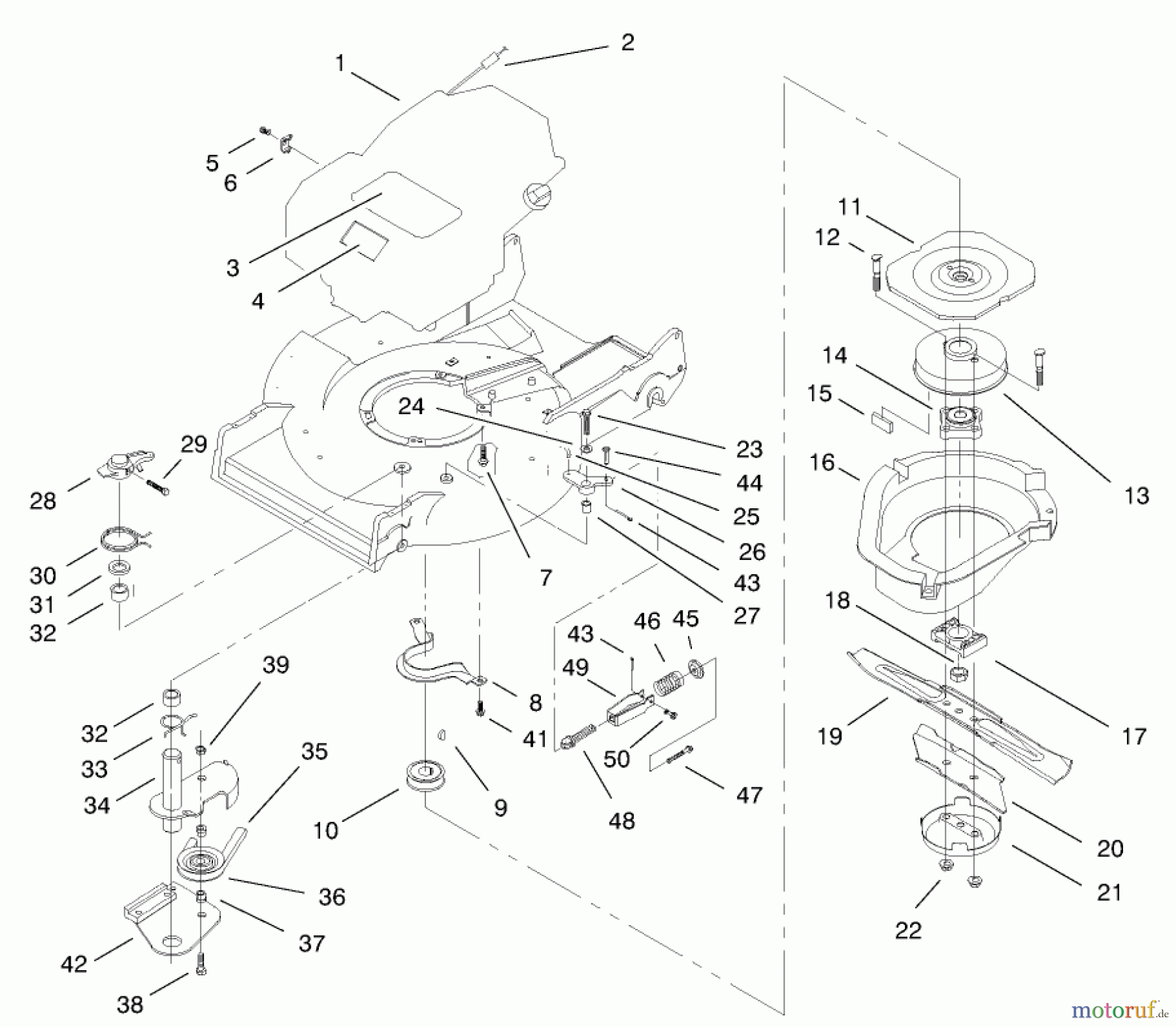  Rasenmäher 22162 - Toro Recycler Mower (SN: 200000001 - 200999999) (2000) BLADE BRAKE CLUTCH ASSEMBLY