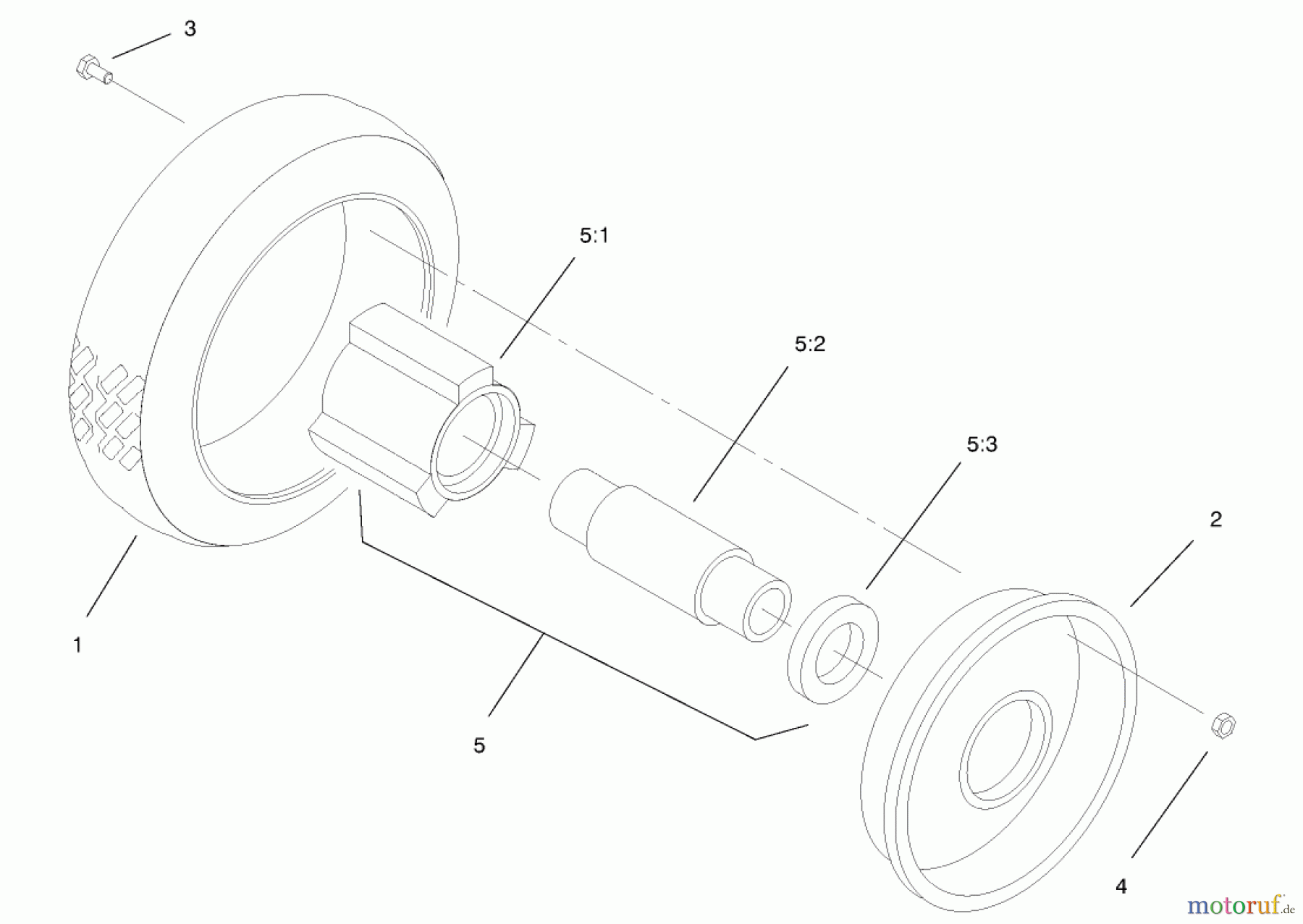  Rasenmäher 22162 - Toro Recycler Mower (SN: 210000001 - 210999999) (2001) FRONT WHEEL AND TIRE ASSEMBLY NO. 53-7720