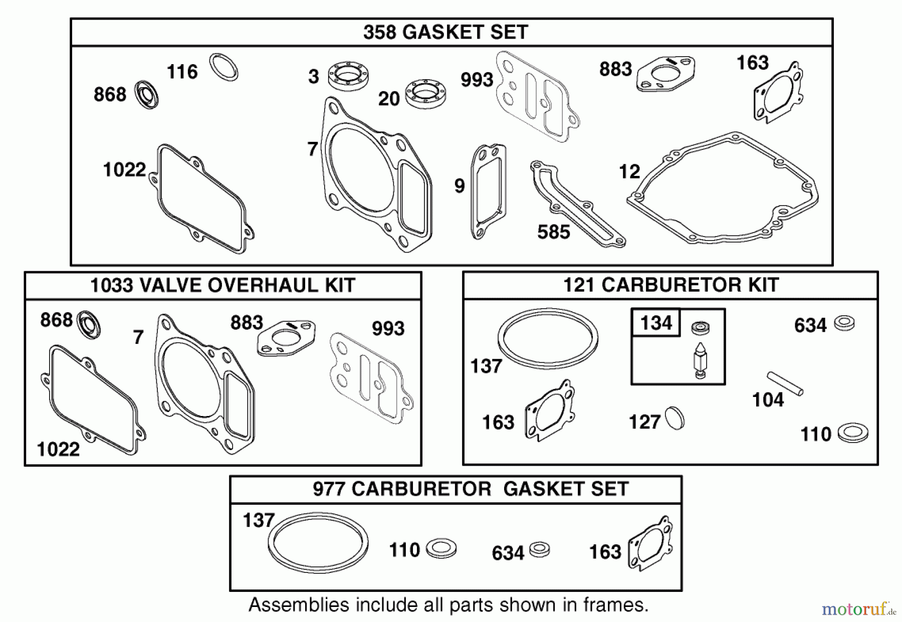  Rasenmäher 22162 - Toro Recycler Mower (SN: 210000001 - 210999999) (2001) GASKET KITS