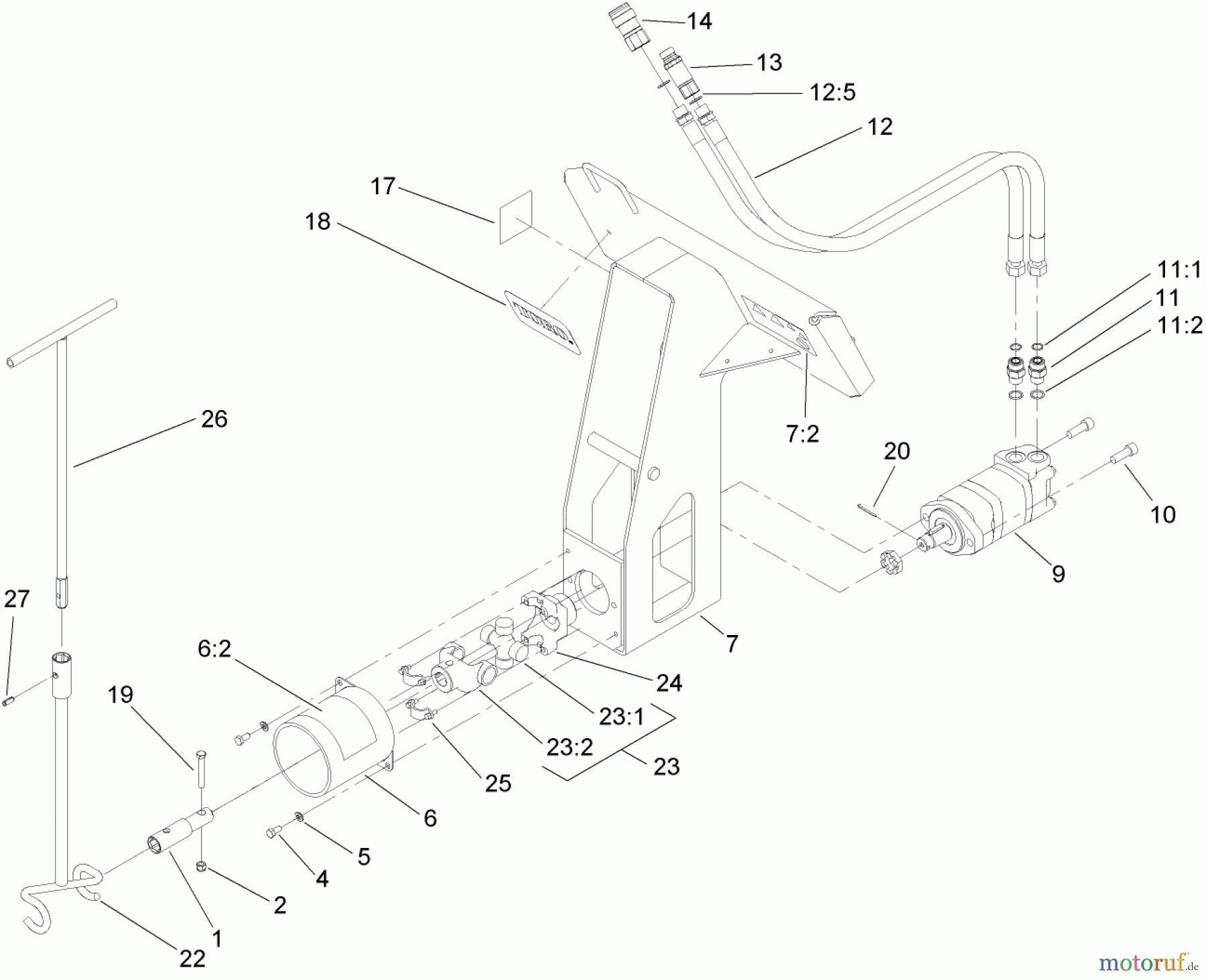  Compact Utility Attachments 22420 - Toro Bore Drive Head Attachment, Dingo Compact Utility Loader (SN: 312000001 - 312999999) (2012) BORE DRIVE HEAD ASSEMBLY