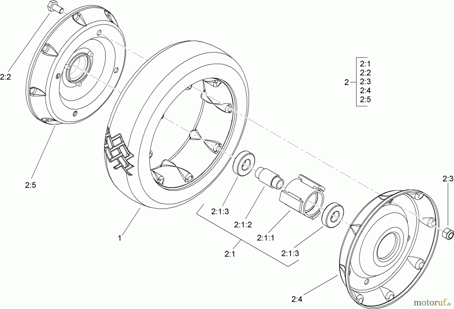  Rasenmäher 22164TE - Toro HD53 Lawn Mower (SN: 280000001 - 280999999) (2008) REAR WHEEL ASSEMBLY NO. 100-2860