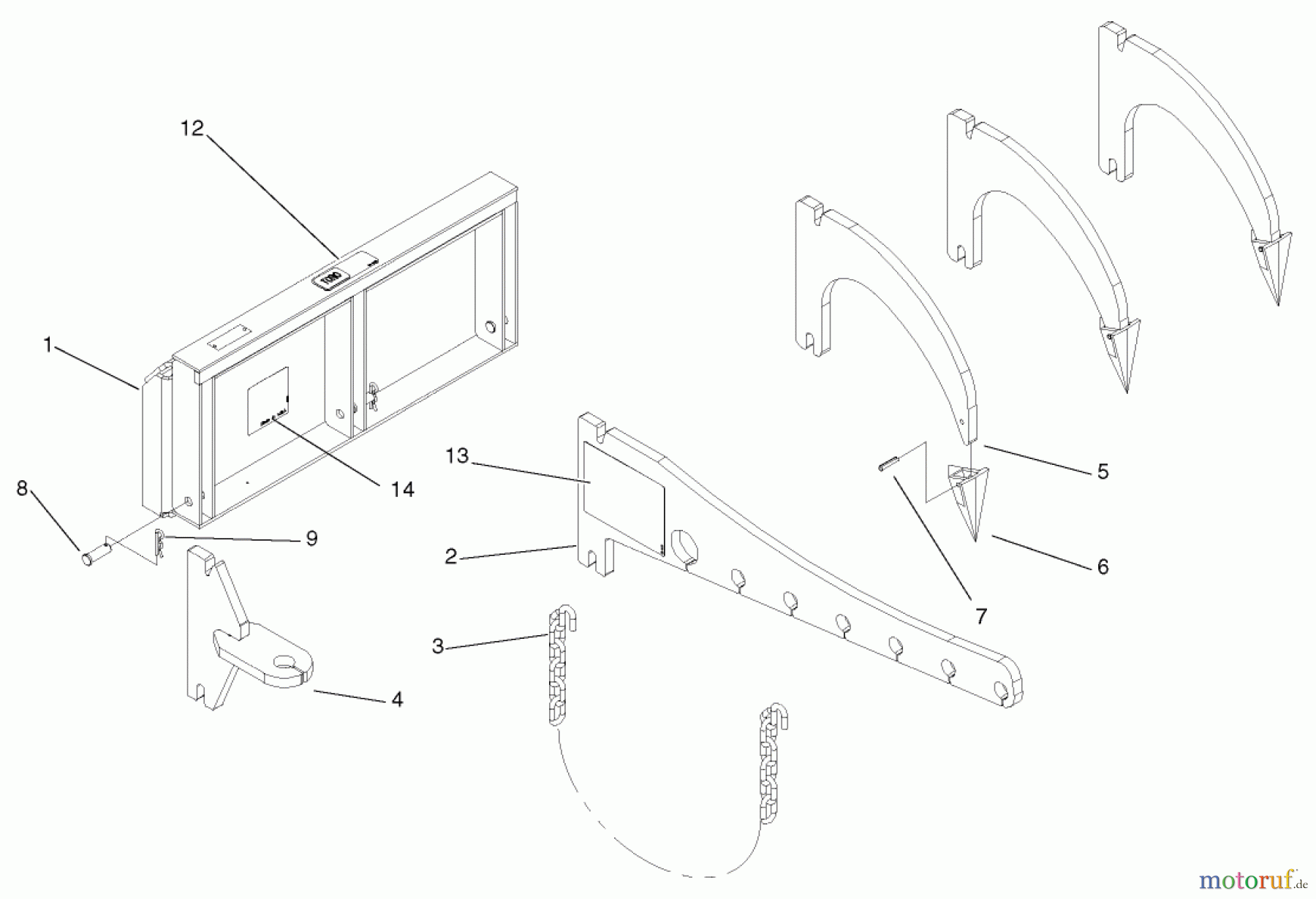  Compact Utility Attachments 22423 - Toro Multi-Purpose Tool, Dingo Compact Utility Loader (SN: 240000001 - 240999999) (2004) MULTI-PURPOSE TOOL ASSEMBLY