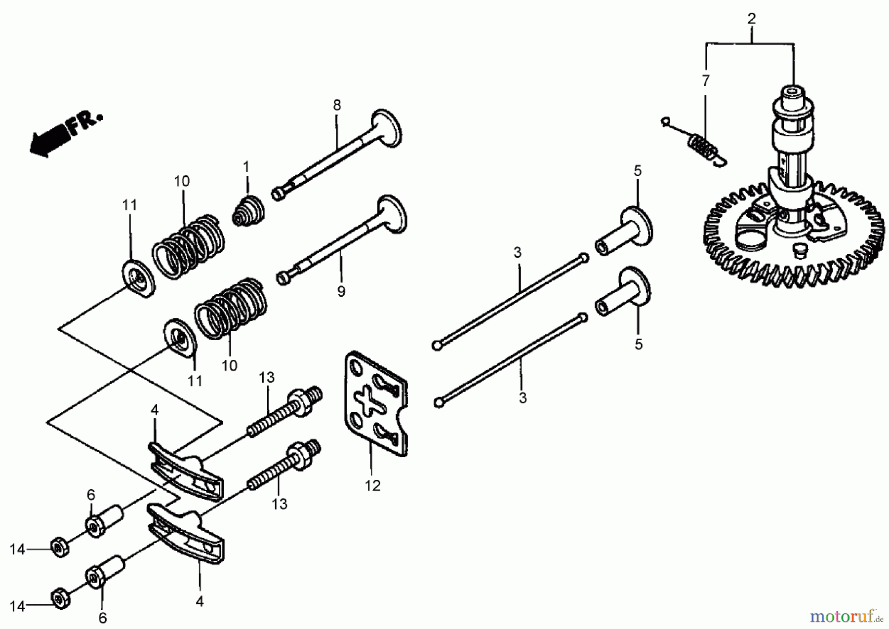  Rasenmäher 22168TE - Toro 53cm Heavy-Duty Recycler Mower (SN: 250000001 - 250999999) (2005) CAMSHAFT ASSEMBLY HONDA GXV160A1 T1AH