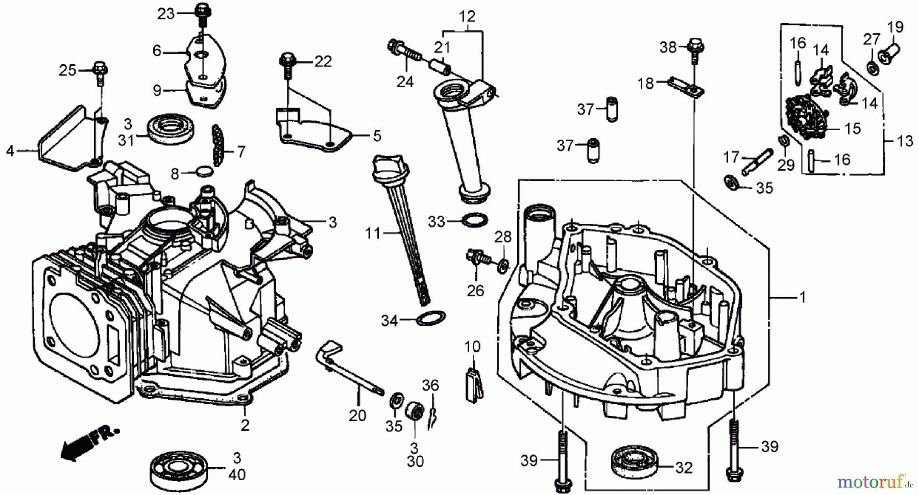  Rasenmäher 22168TE - Toro 53cm Heavy-Duty Recycler Mower (SN: 250000001 - 250999999) (2005) CYLINDER BARREL ASSEMBLY HONDA GXV160A1 T1AH