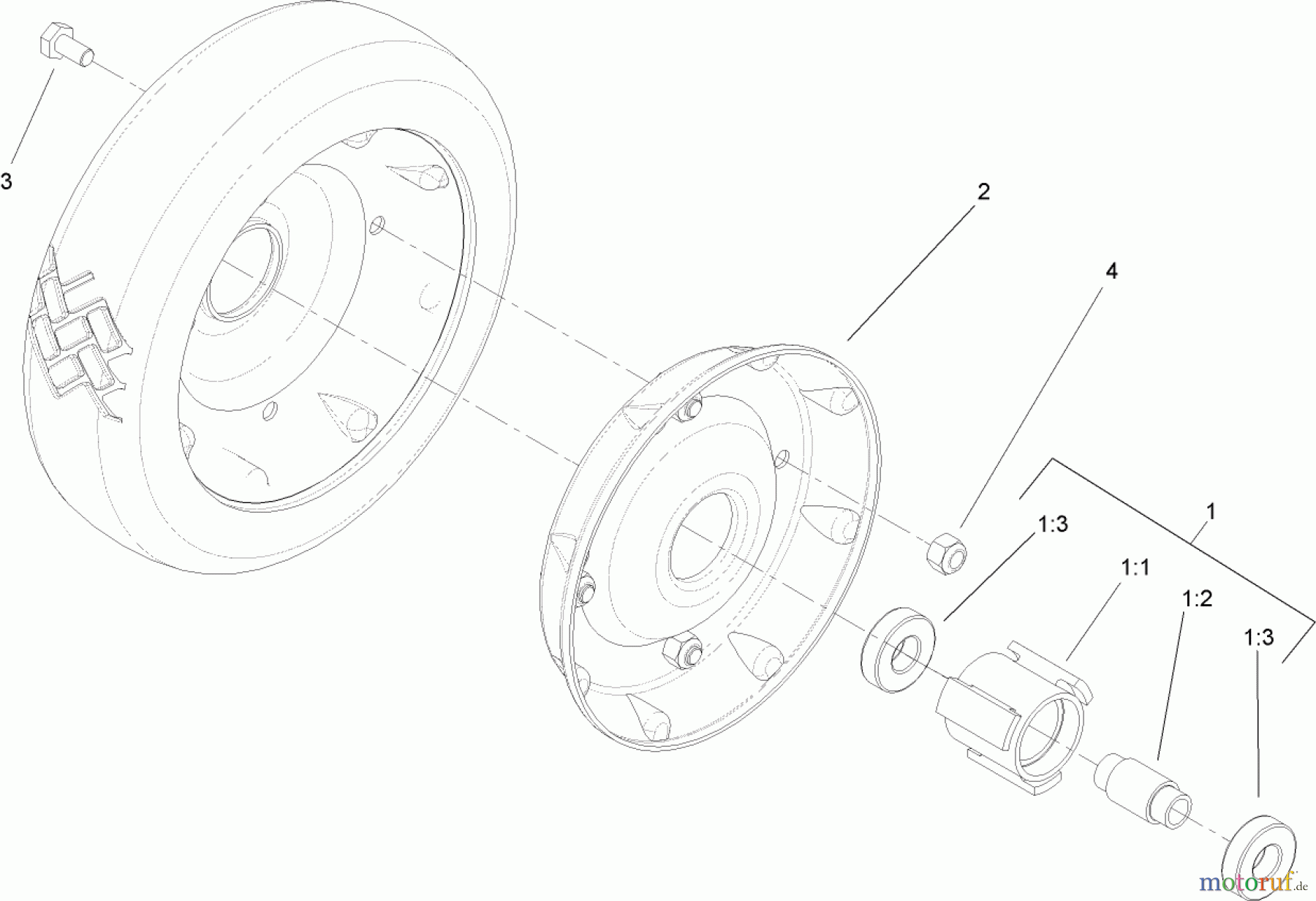  Rasenmäher 22168TE - Toro 53cm Heavy-Duty Recycler Mower (SN: 250000001 - 250999999) (2005) FRONT WHEEL AND TIRE ASSEMBLY