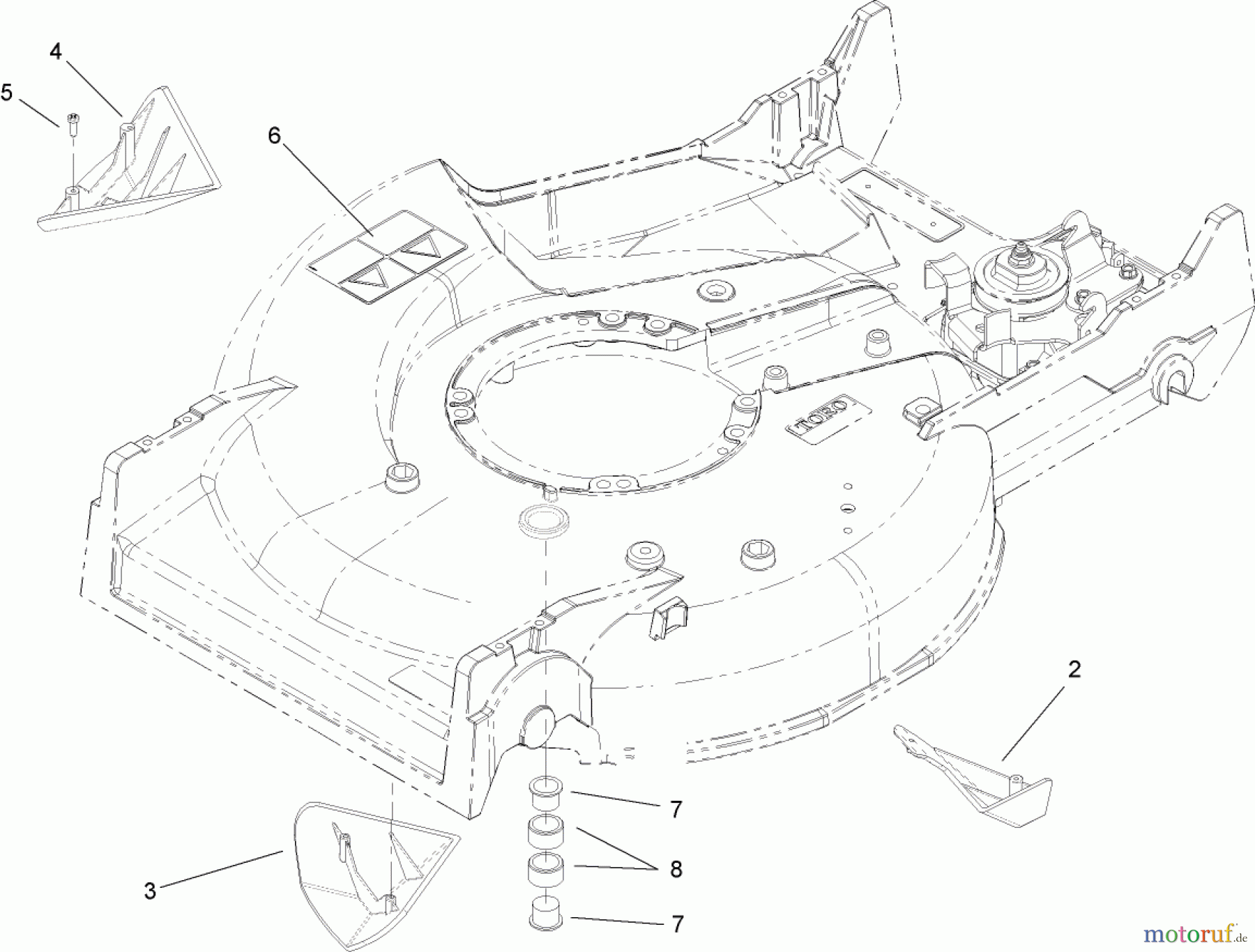  Rasenmäher 22168TE - Toro 53cm Heavy-Duty Recycler Mower (SN: 250000001 - 250999999) (2005) HOUSING ASSEMBLY NO. 98-7146