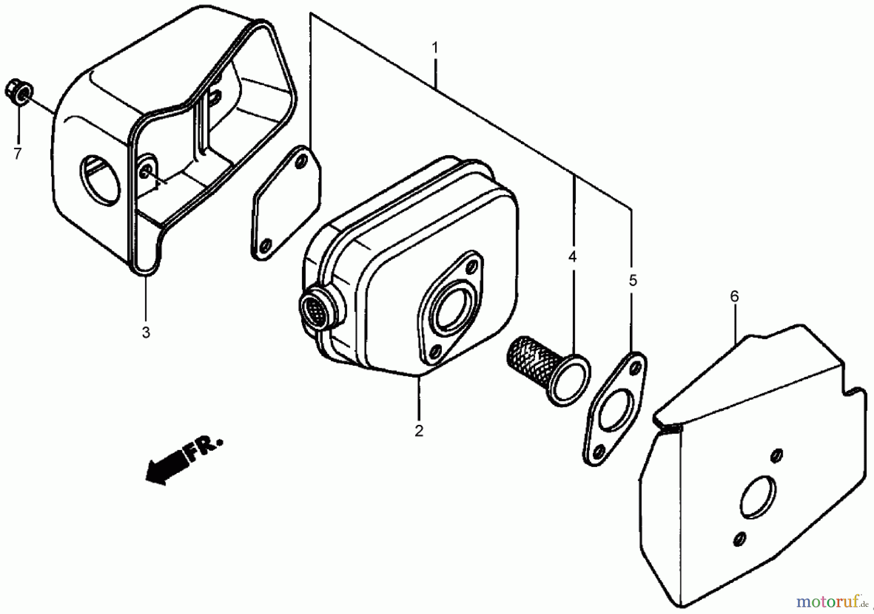  Rasenmäher 22168TE - Toro 53cm Heavy-Duty Recycler Mower (SN: 250000001 - 250999999) (2005) MUFFLER ASSEMBLY HONDA GXV160A1 T1AH