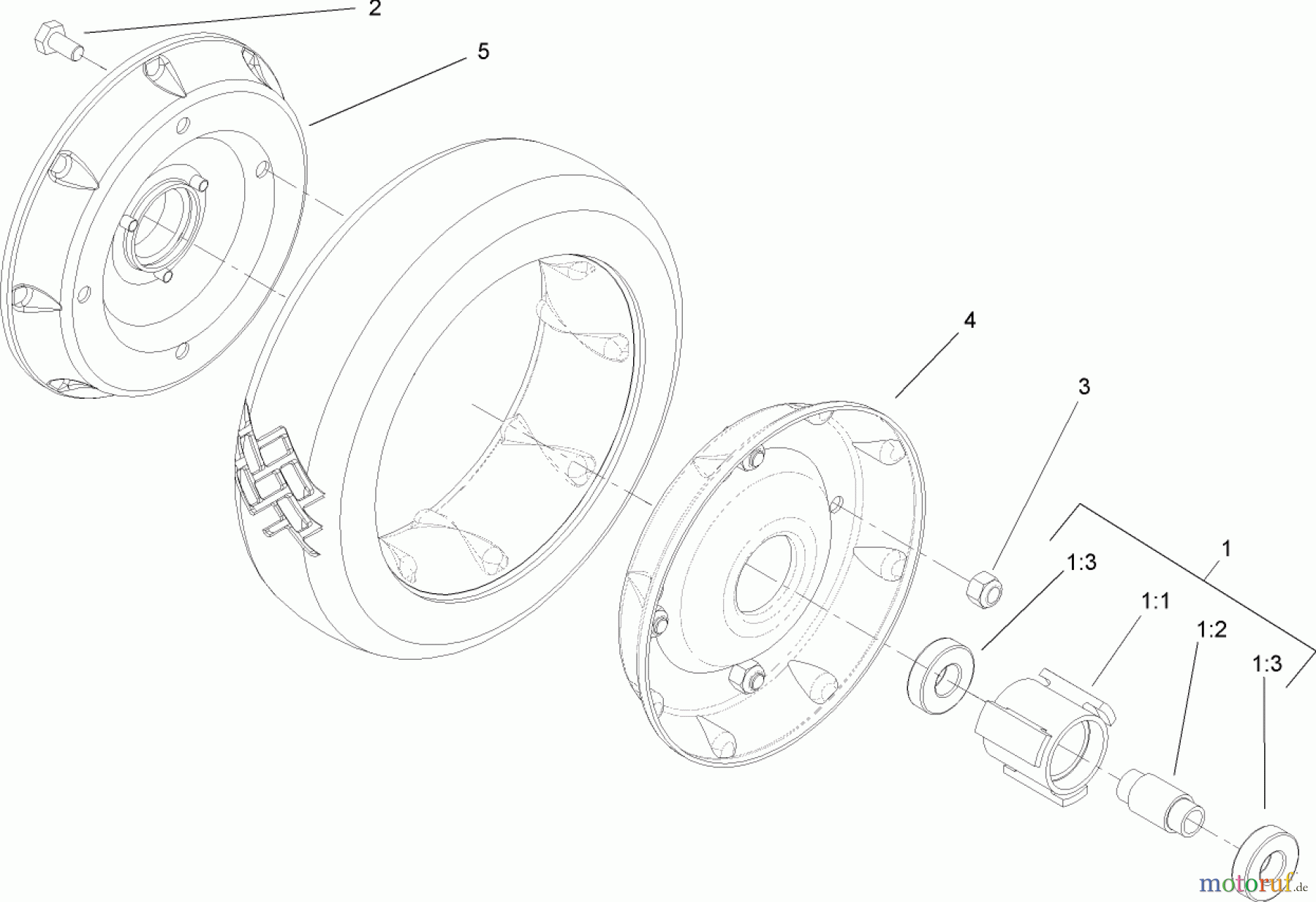  Rasenmäher 22168TE - Toro 53cm Heavy-Duty Recycler Mower (SN: 250000001 - 250999999) (2005) REAR WHEEL ASSEMBLY