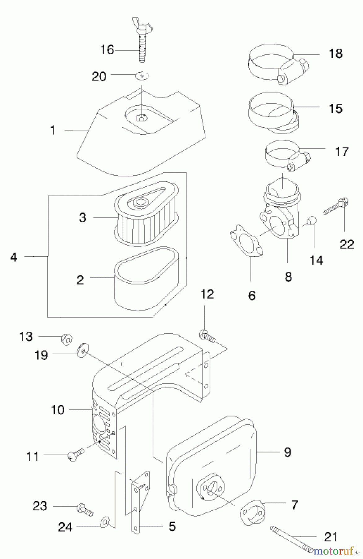  Rasenmäher 22170 - Toro Recycler Mower (SN: 200000001 - 200999999) (2000) AIR FILTER/MUFFLER