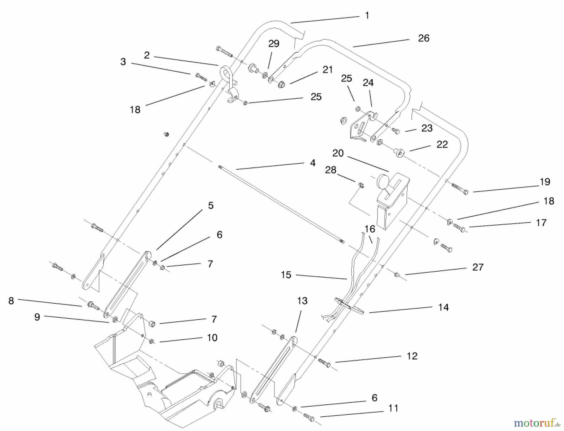  Rasenmäher 22170 - Toro Recycler Mower (SN: 200000001 - 200999999) (2000) HANDLE ASSEMBLY