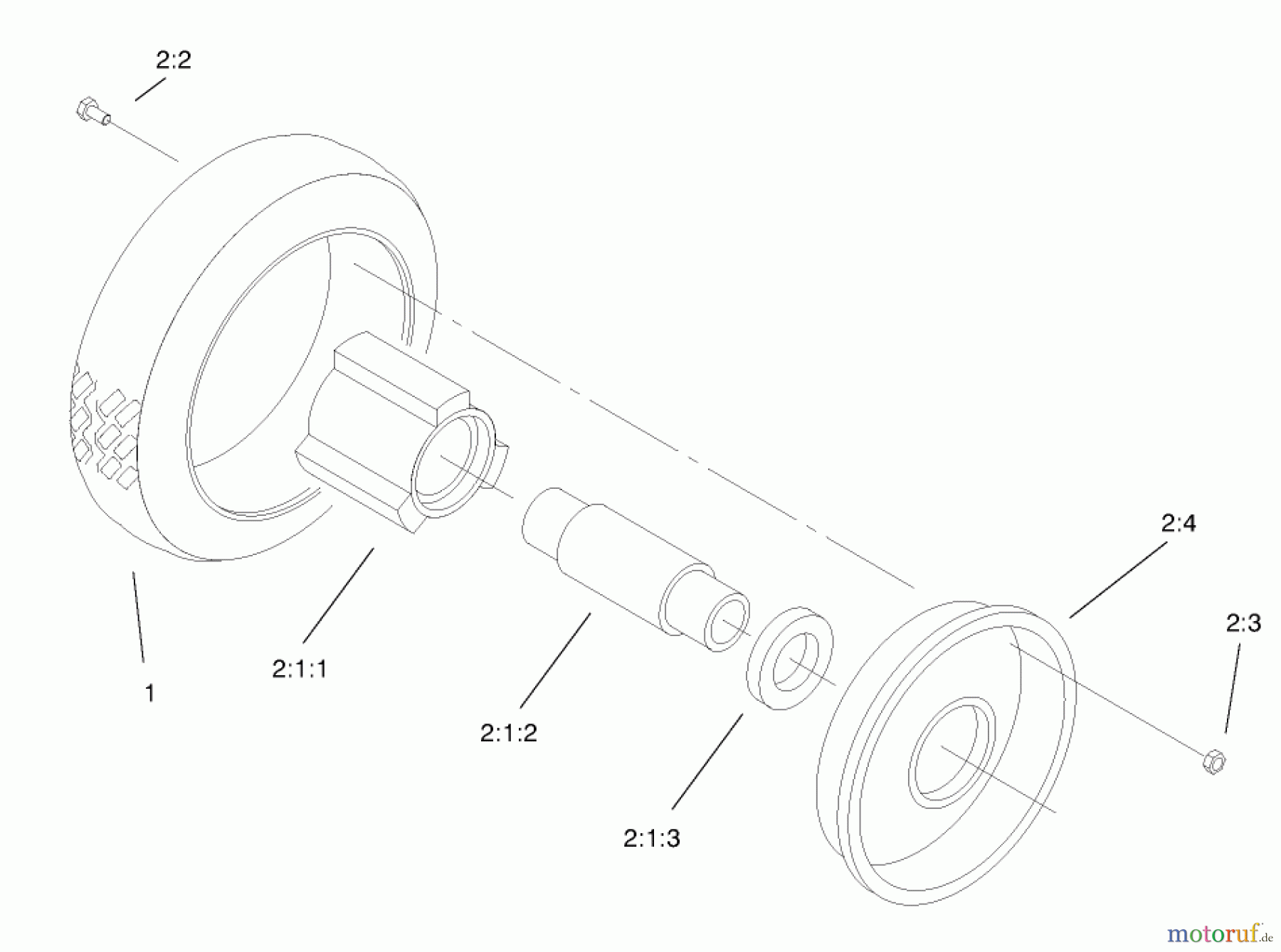  Rasenmäher 22170 - Toro Recycler Mower (SN: 200000001 - 200999999) (2000) WHEEL & TIRE ASSEMBLY