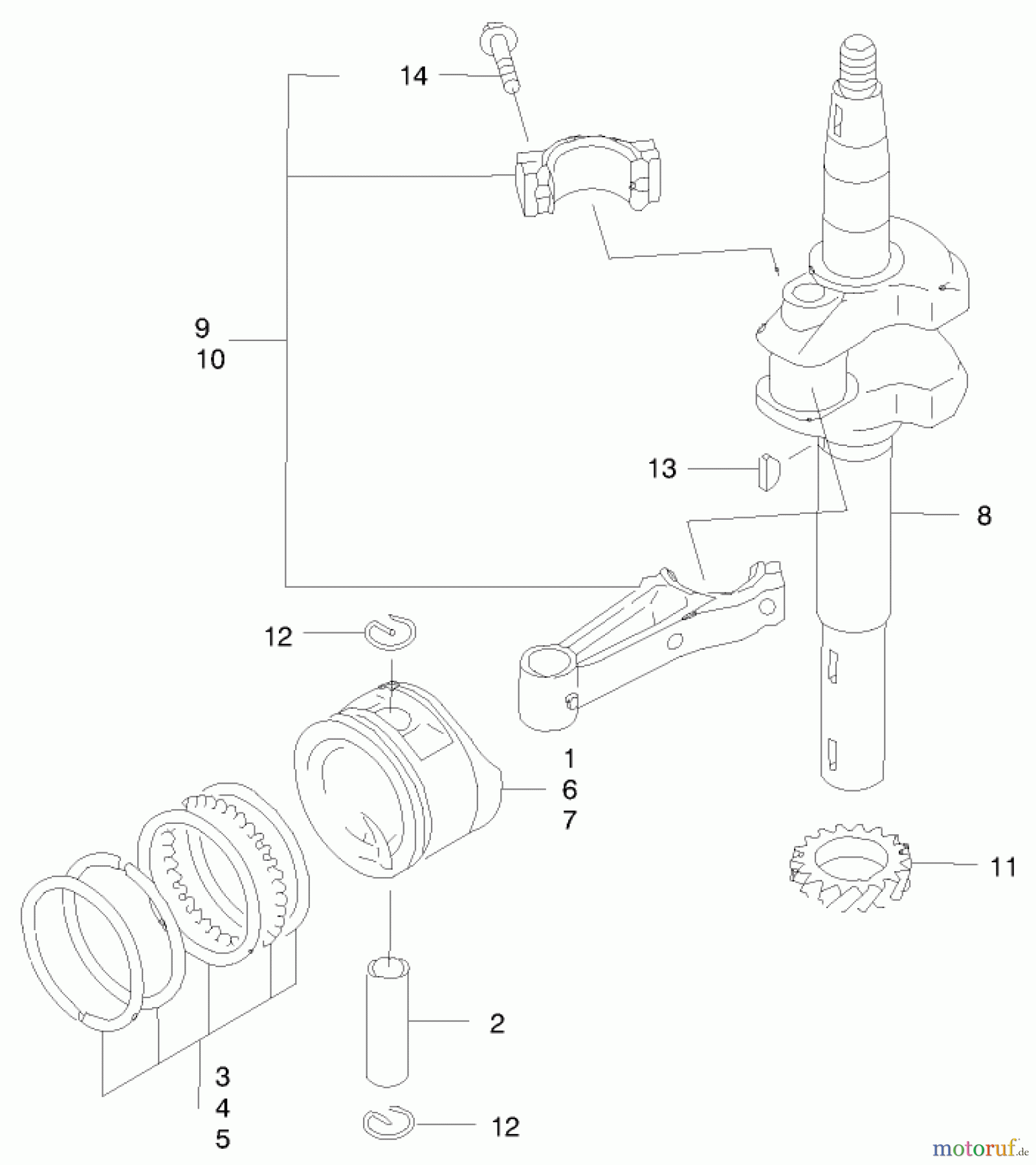  Rasenmäher 22171 - Toro Recycler Mower (SN: 200000001 - 200999999) (2000) PISTON/CRANKSHAFT