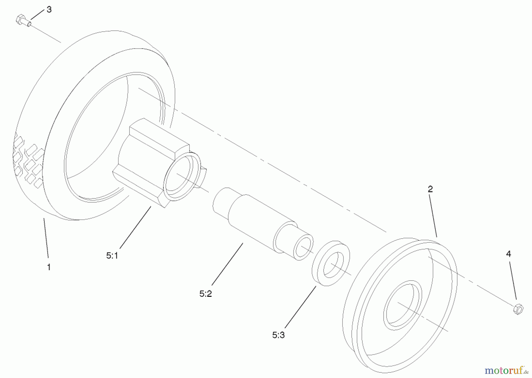  Rasenmäher 22171 - Toro Recycler Mower (SN: 220000001 - 220999999) (2002) FRONT WHEEL AND TIRE ASSEMBLY