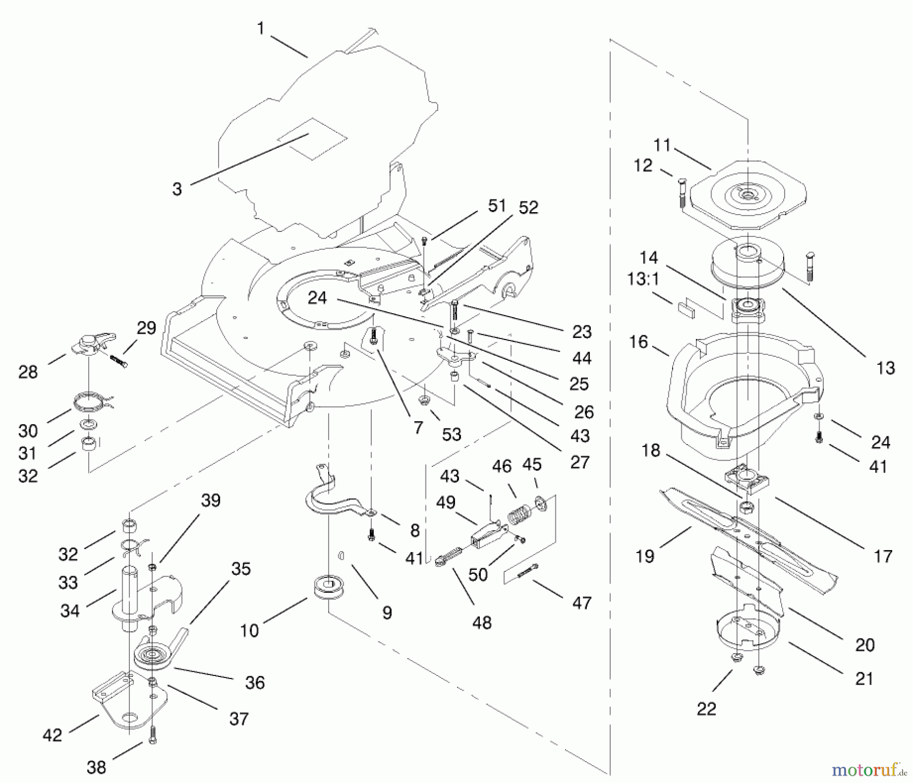  Rasenmäher 22172 - Toro Recycler Mower (SN: 200000001 - 200999999) (2000) ENGINE & BBC ASSEMBLY