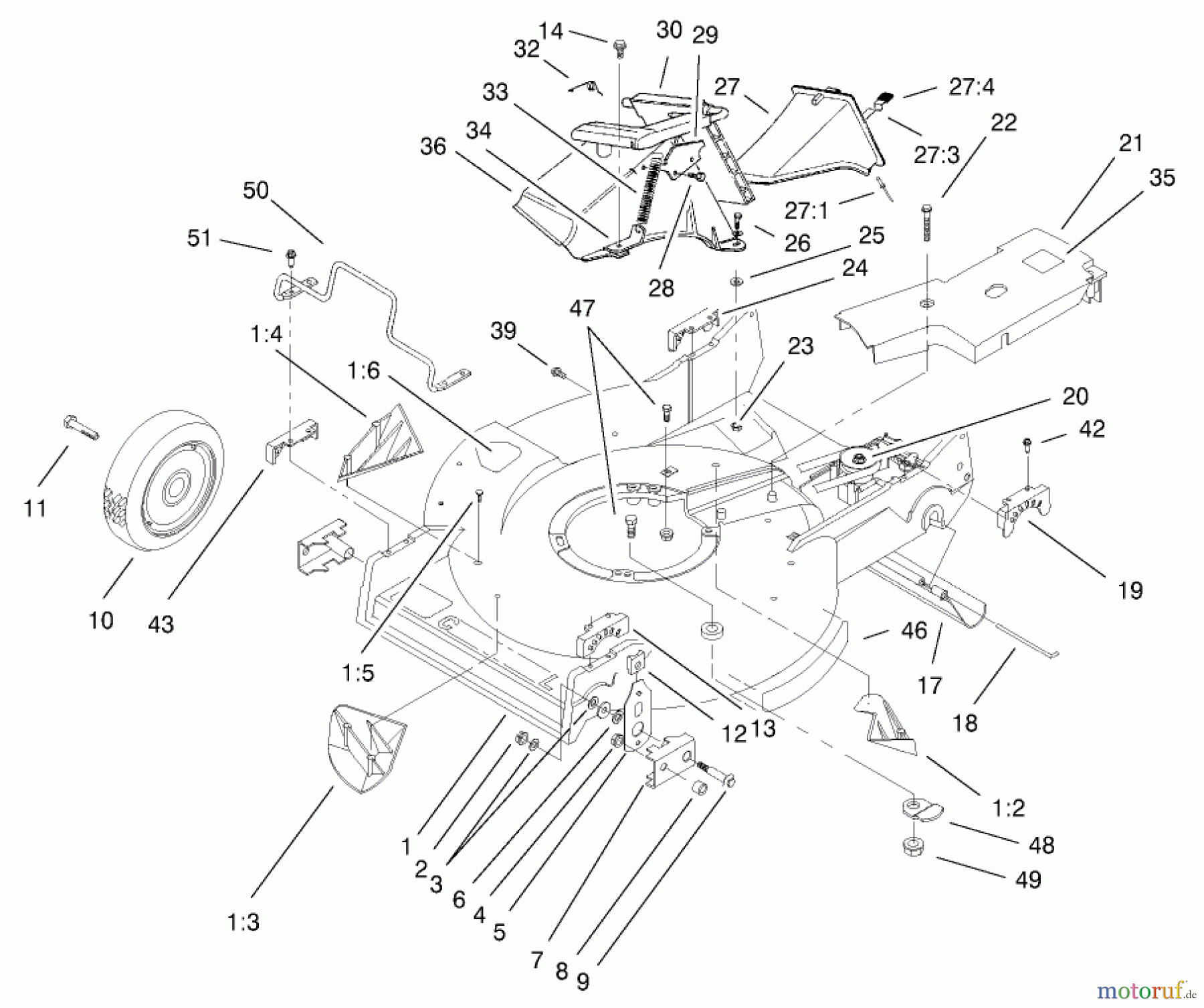  Rasenmäher 22172 - Toro Recycler Mower (SN: 200000001 - 200999999) (2000) HOUSING ASSEMBLY